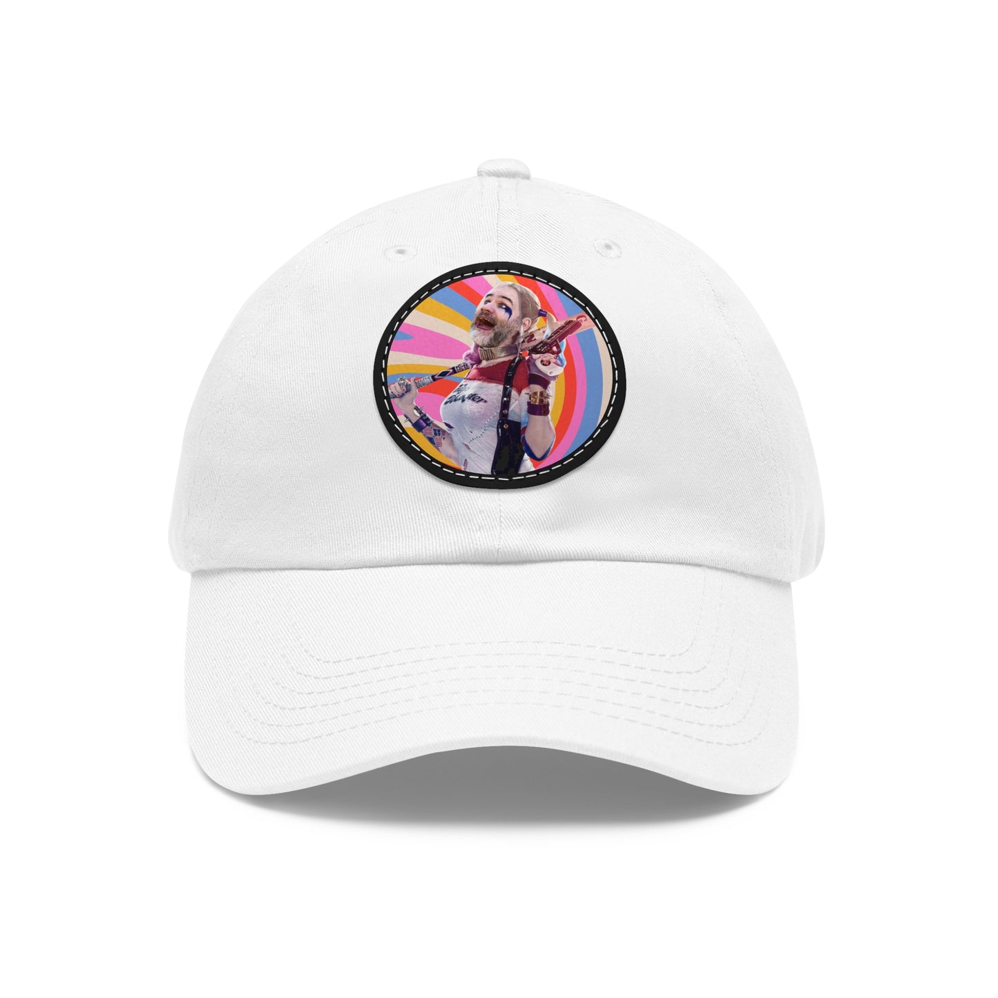 Harley! Dad Hat with Leather Patch (Round)