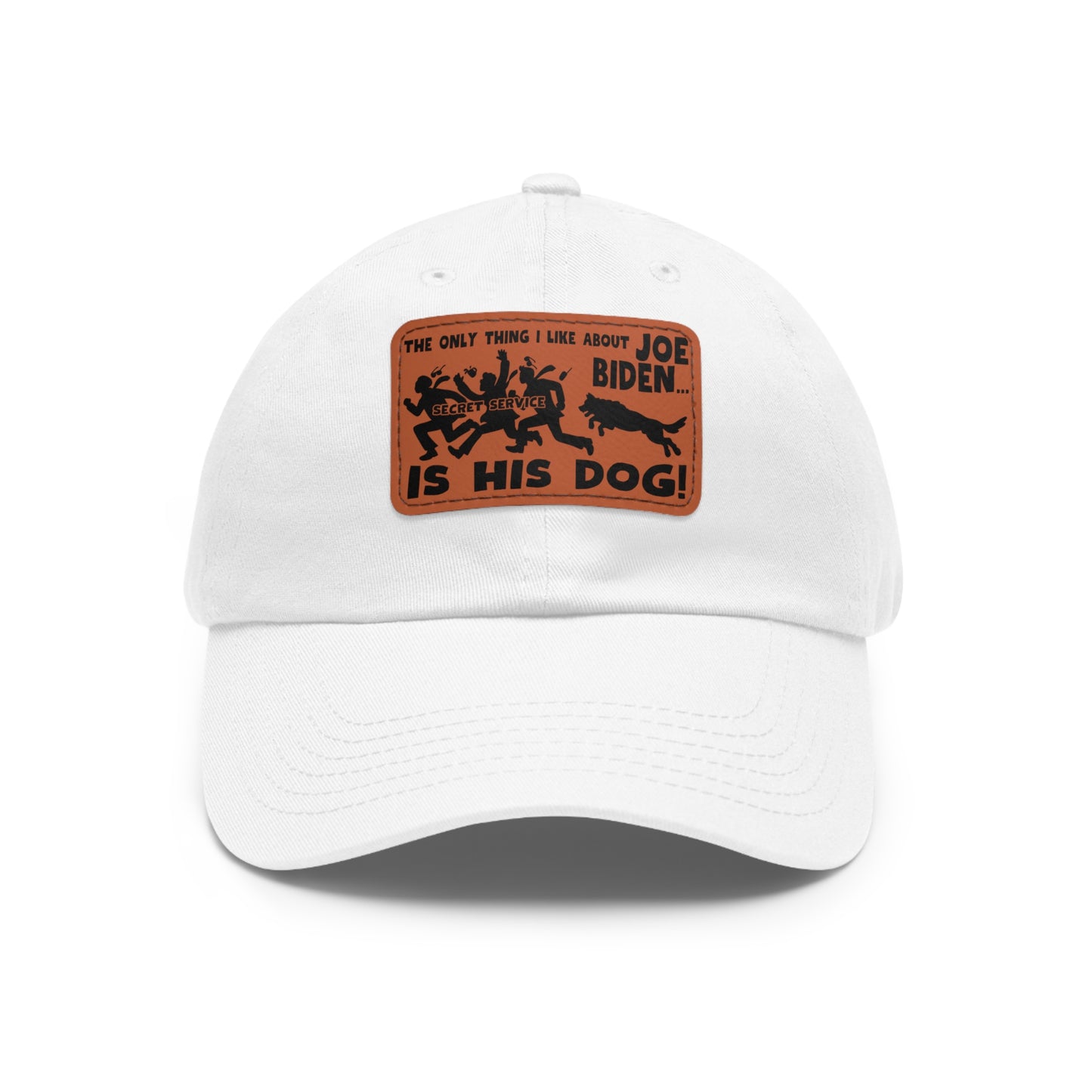 What I Like About Biden! Dad Hat with Leather Patch (Rectangle)
