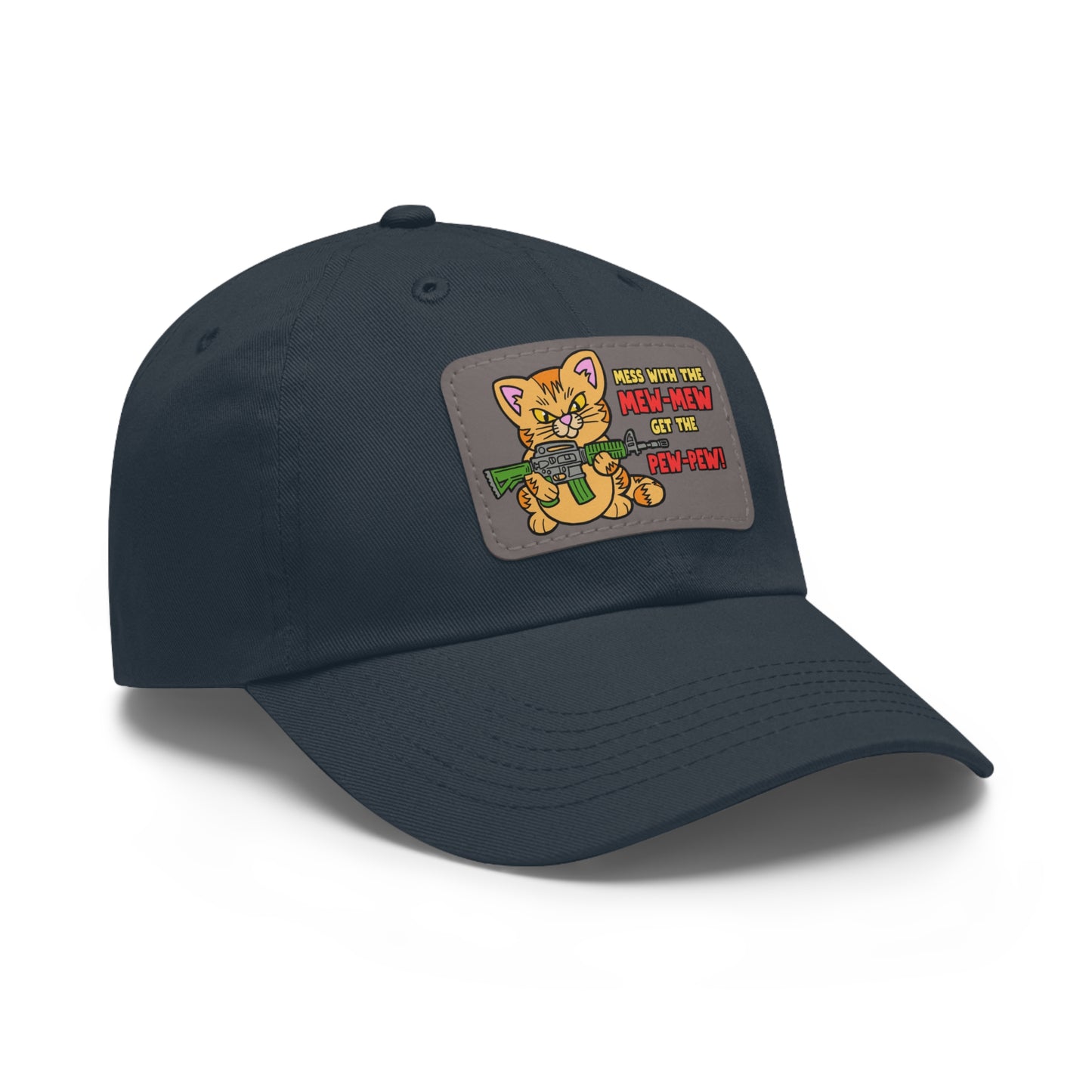 Mew-Mew/Pew-Pew! Dad Hat with Leather Patch (Rectangle)