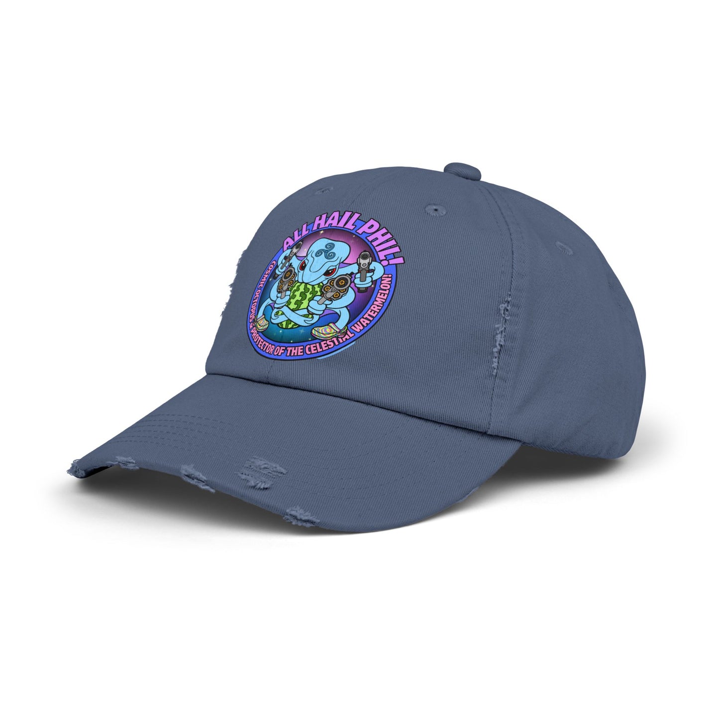 Cosmic Octopus! Unisex Distressed Cap
