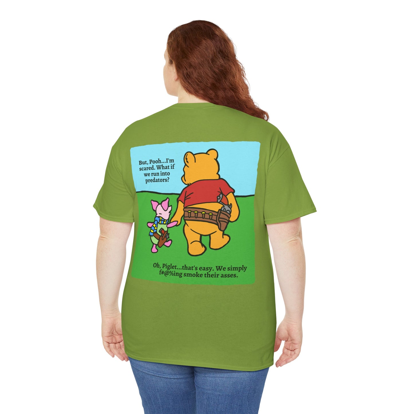 Pew & Piglet! (backside print) Unisex Heavy Cotton Tee