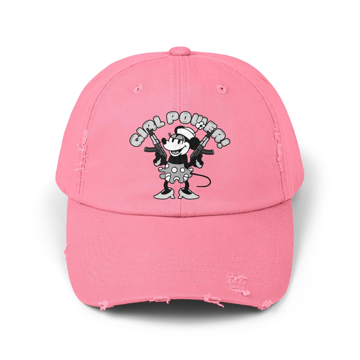 Girl Power! Unisex Distressed Cap