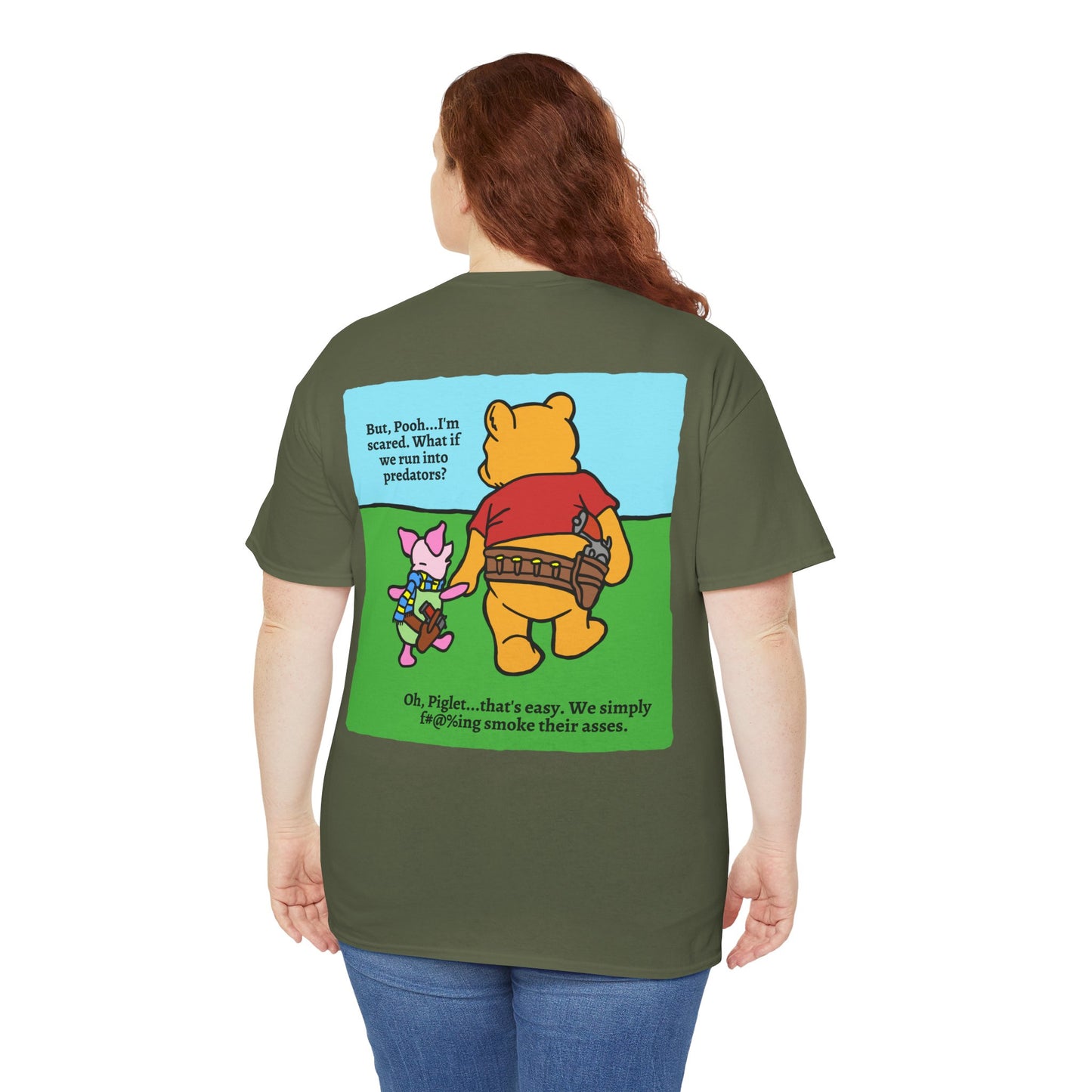 Pew & Piglet! (backside print) Unisex Heavy Cotton Tee