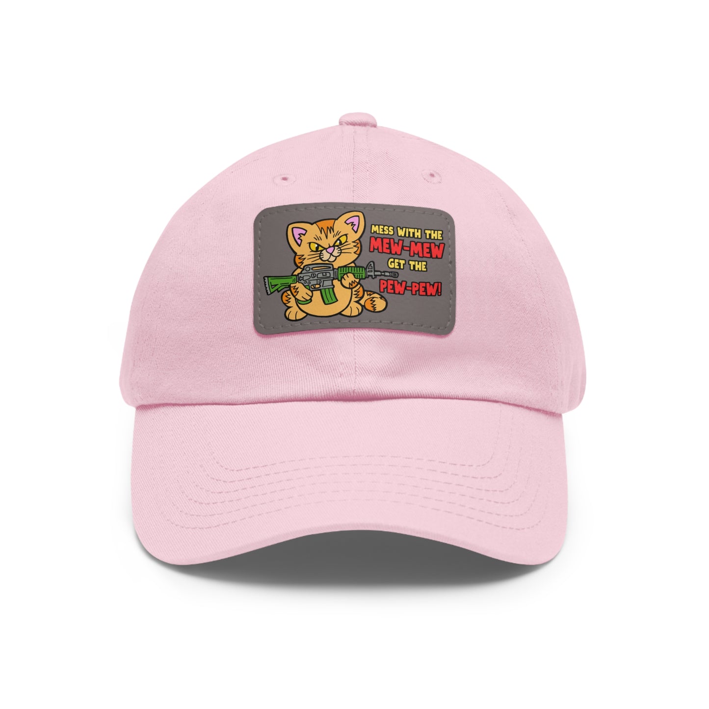 Mew-Mew/Pew-Pew! Dad Hat with Leather Patch (Rectangle)