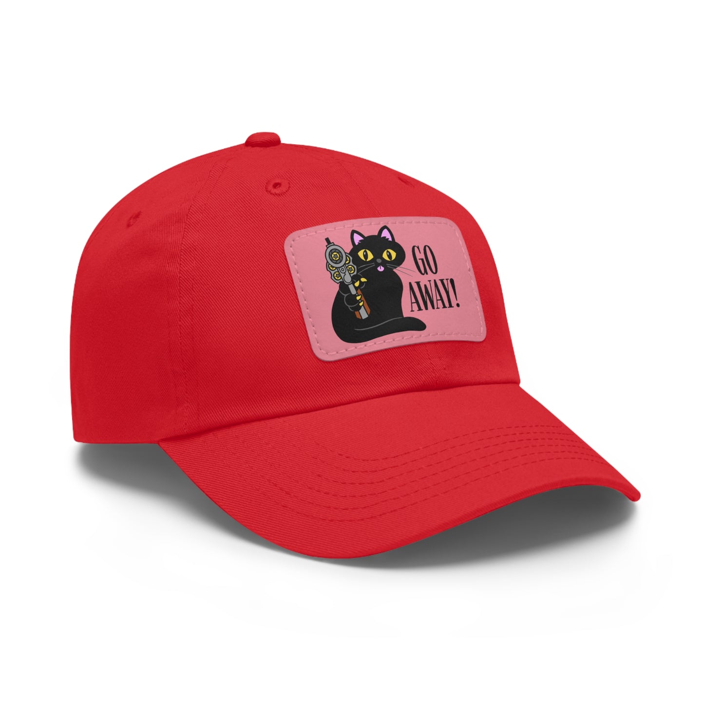Go Away! Dad Hat with Leather Patch (Rectangle)