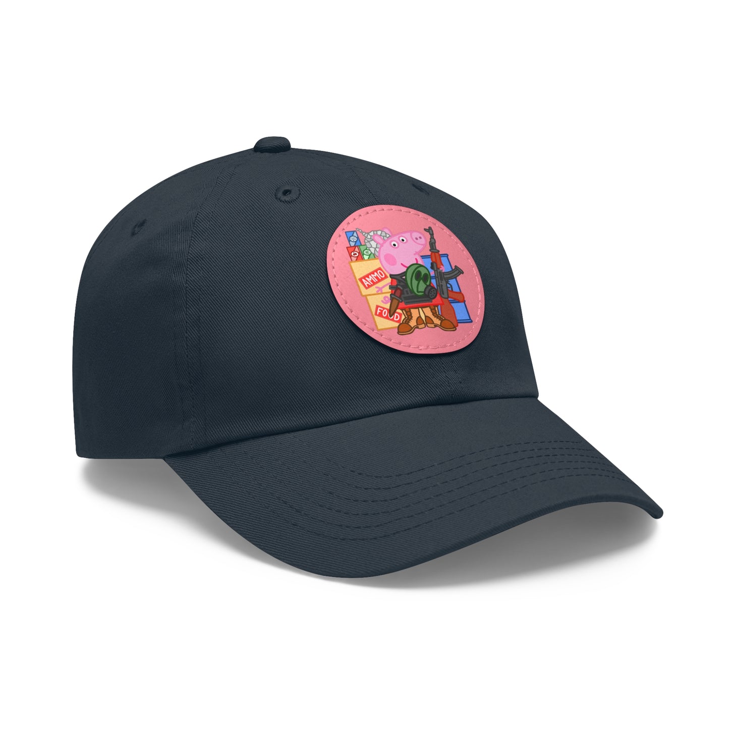 Preppa' Pig! Dad Hat with Leather Patch (Round)