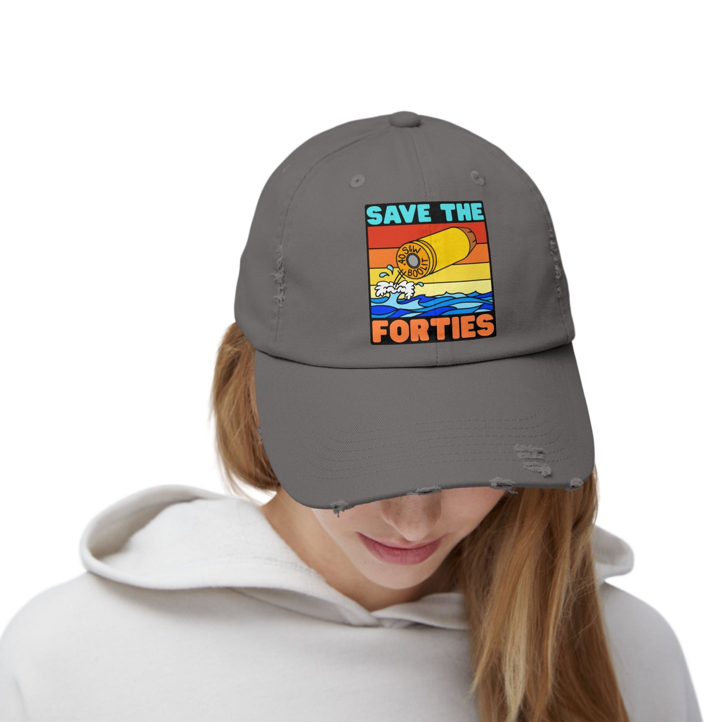 Save the Forties! Unisex Distressed Cap