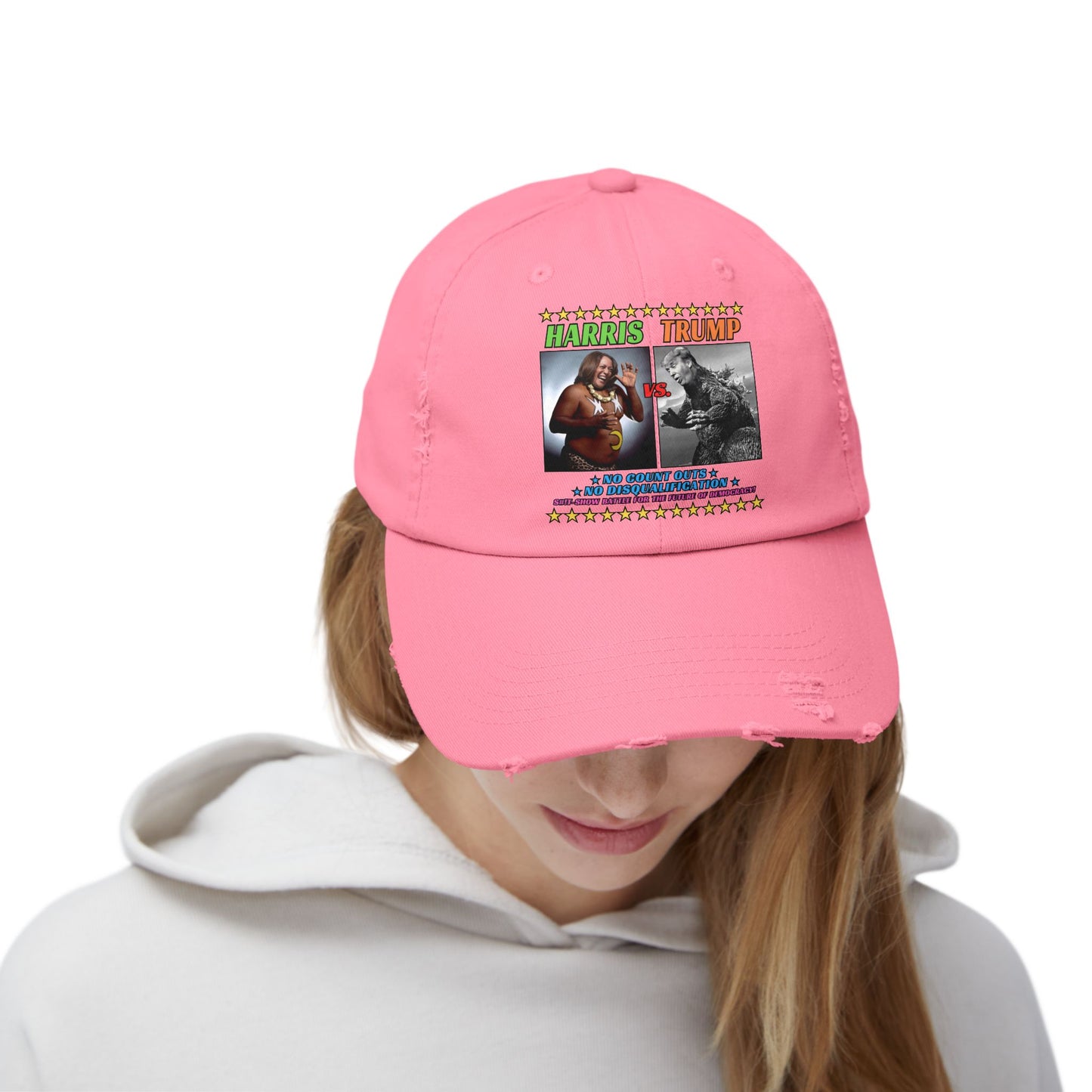 Harris v. Trump! Unisex Distressed Cap
