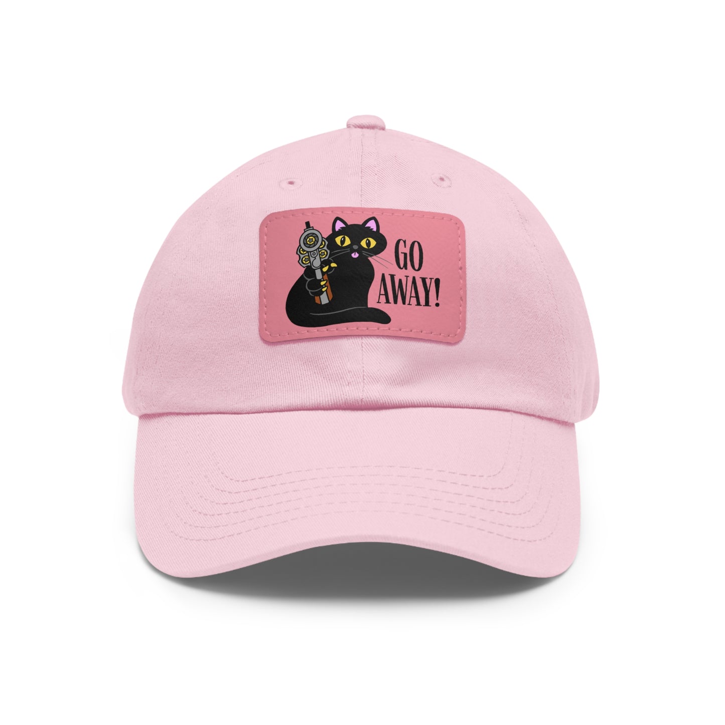 Go Away! Dad Hat with Leather Patch (Rectangle)