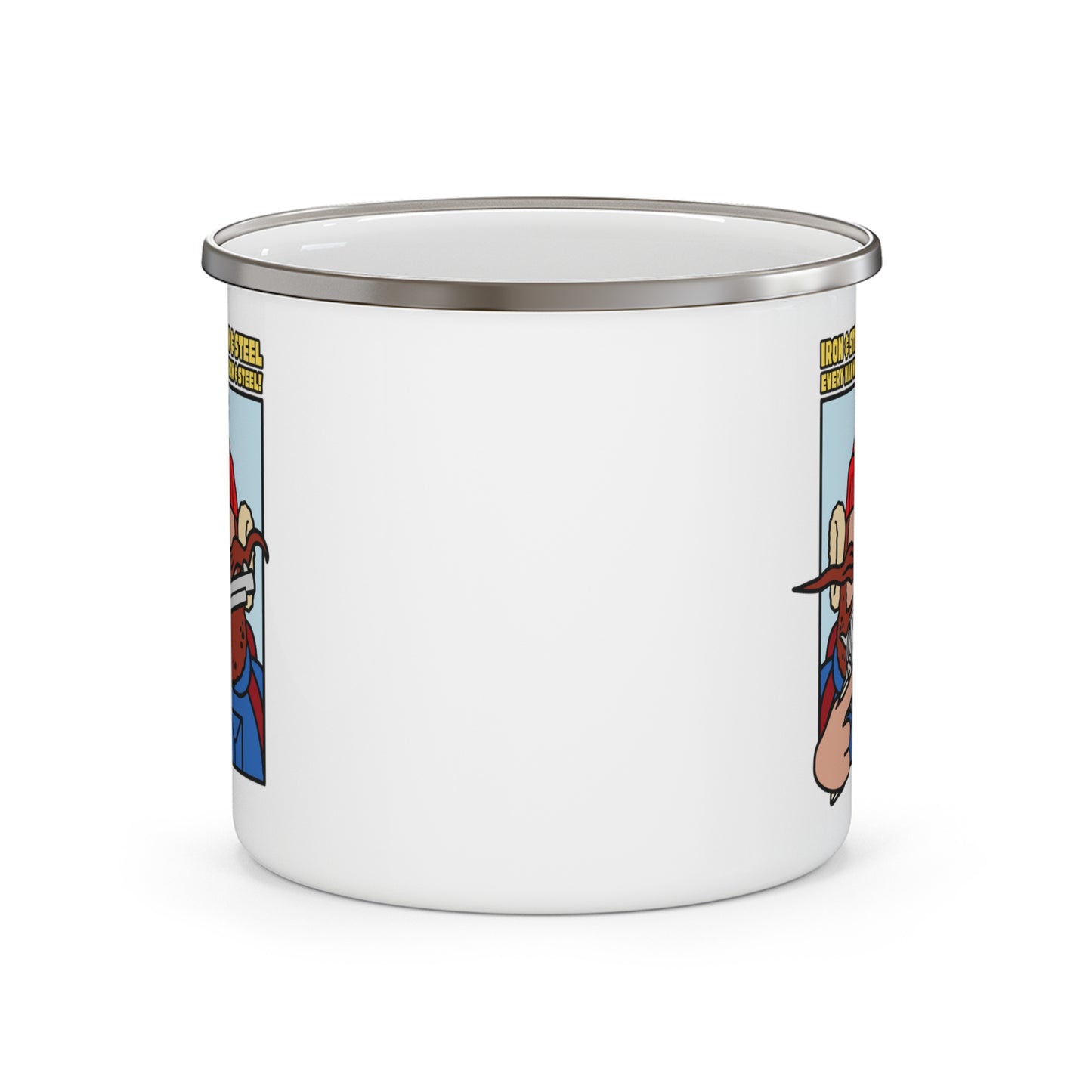 Iron & Steel! Enamel Camping Mug