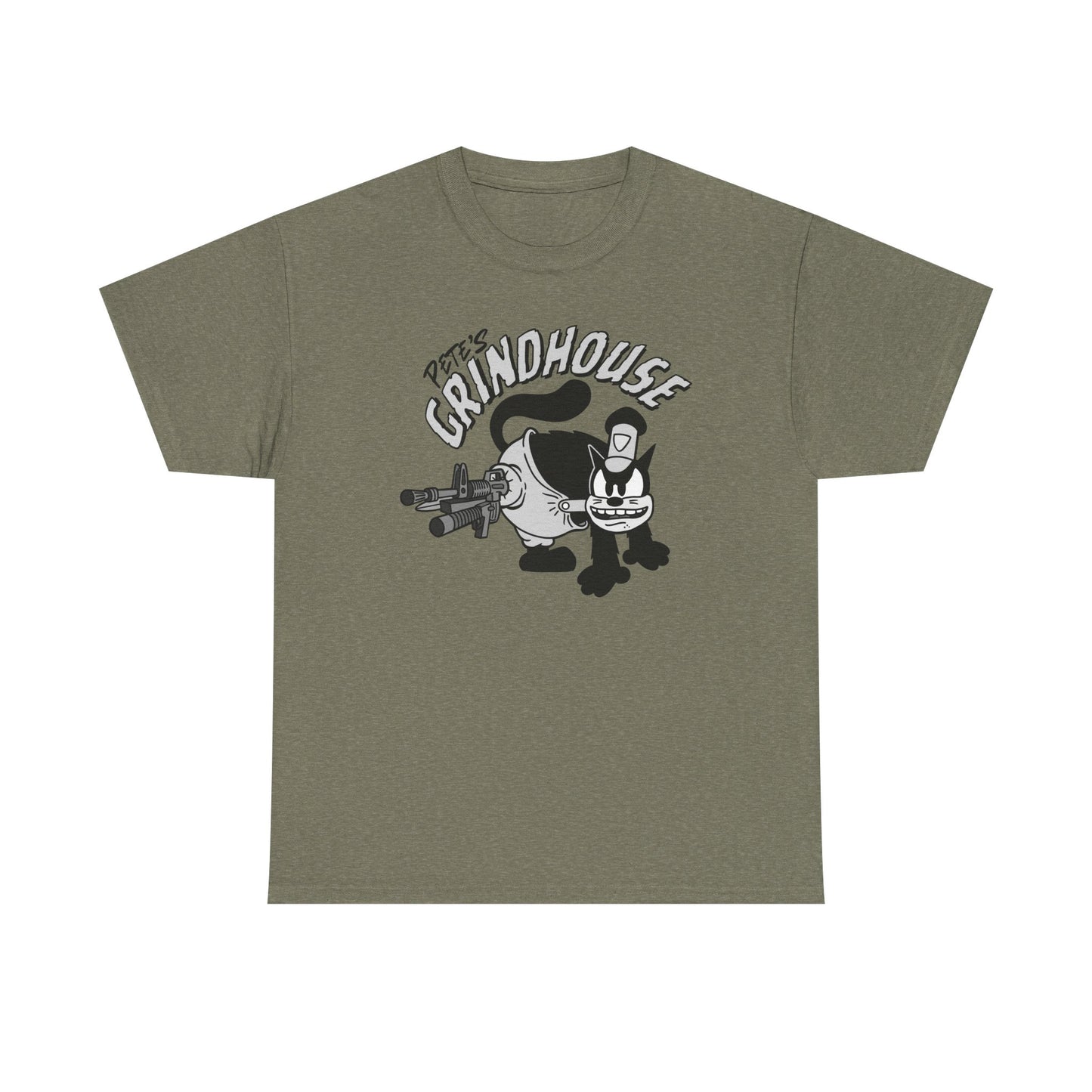 Graphic Heavy Cotton Tee - 'Pete's Grindhouse' Design