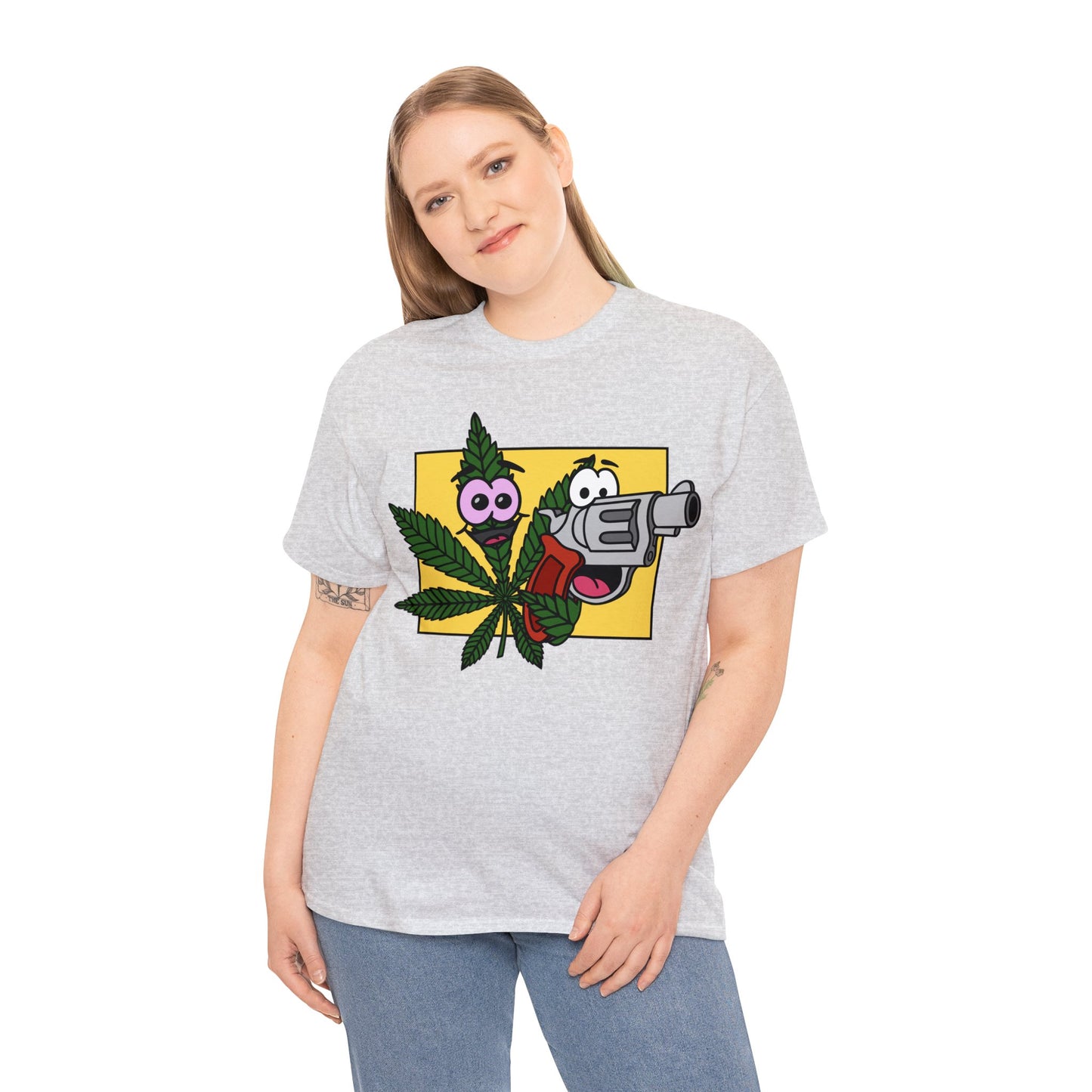 Weed & Guns! (No Text) Unisex Heavy Cotton Tee