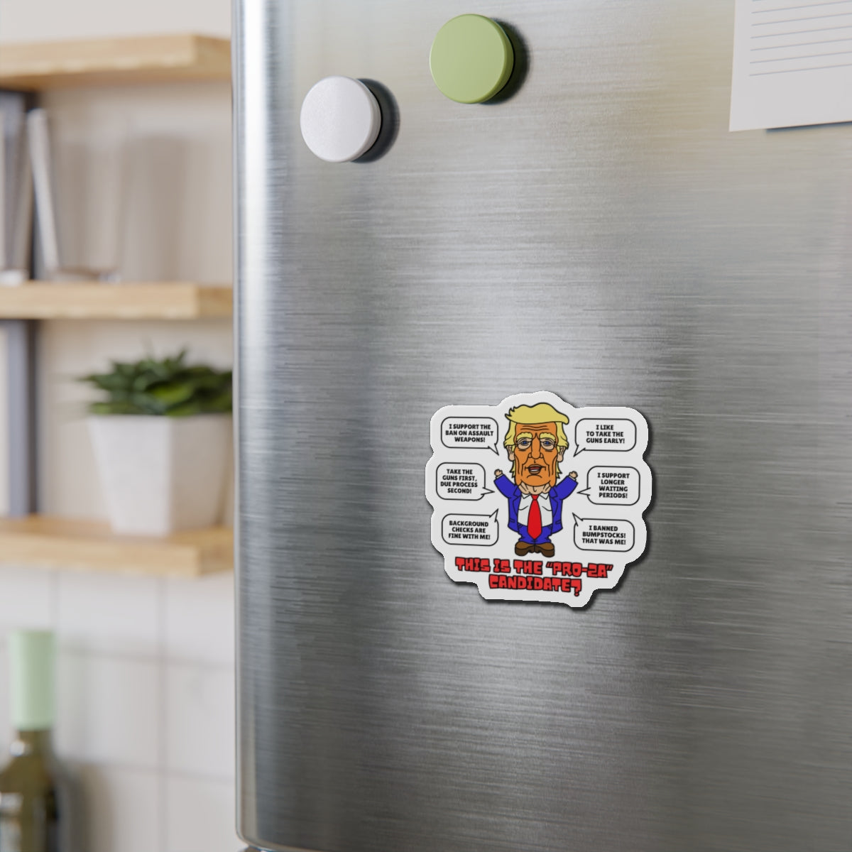 Trump on Guns! Die-Cut Magnets