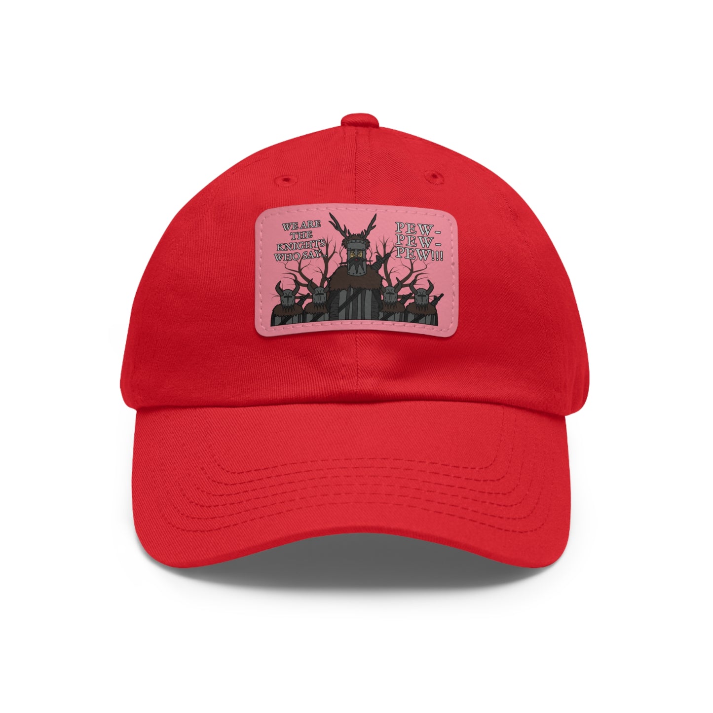 Knights of Pew! Dad Hat with Leather Patch (Rectangle)
