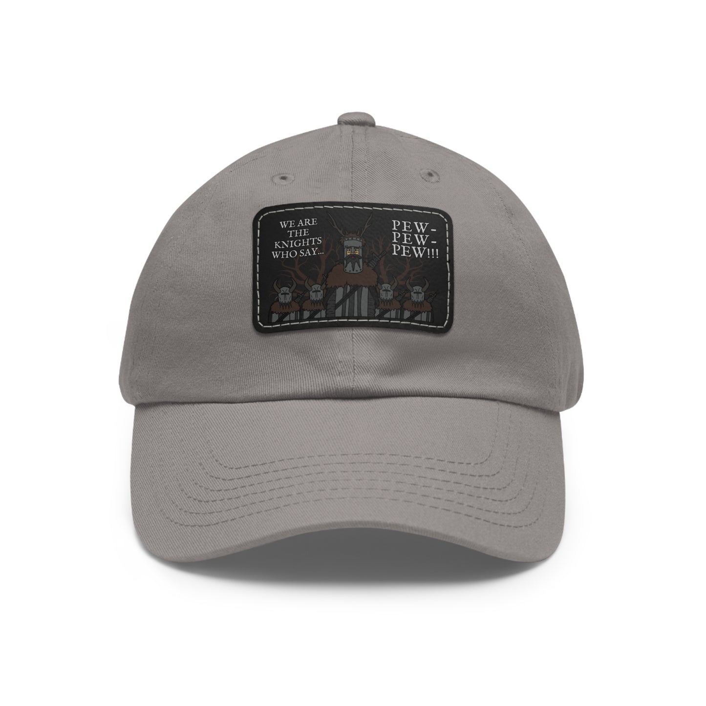 Knights of Pew! Dad Hat with Leather Patch (Rectangle)