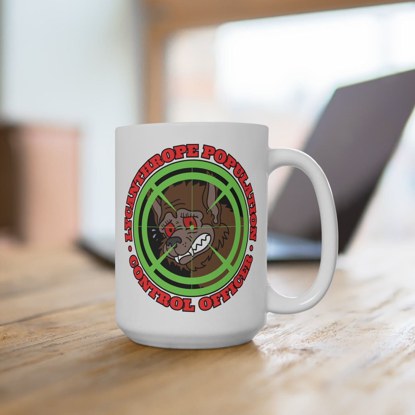 Lycanthrope Population Control Mug 15oz