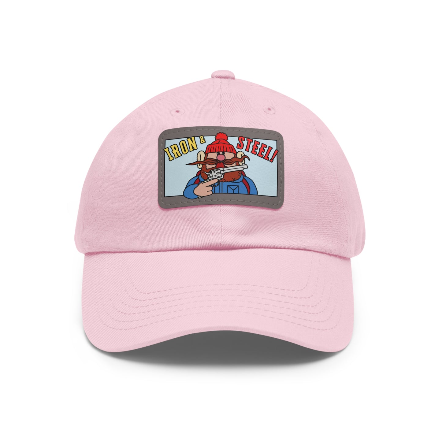 Iron & Steel! Dad Hat with Leather Patch (Rectangle)