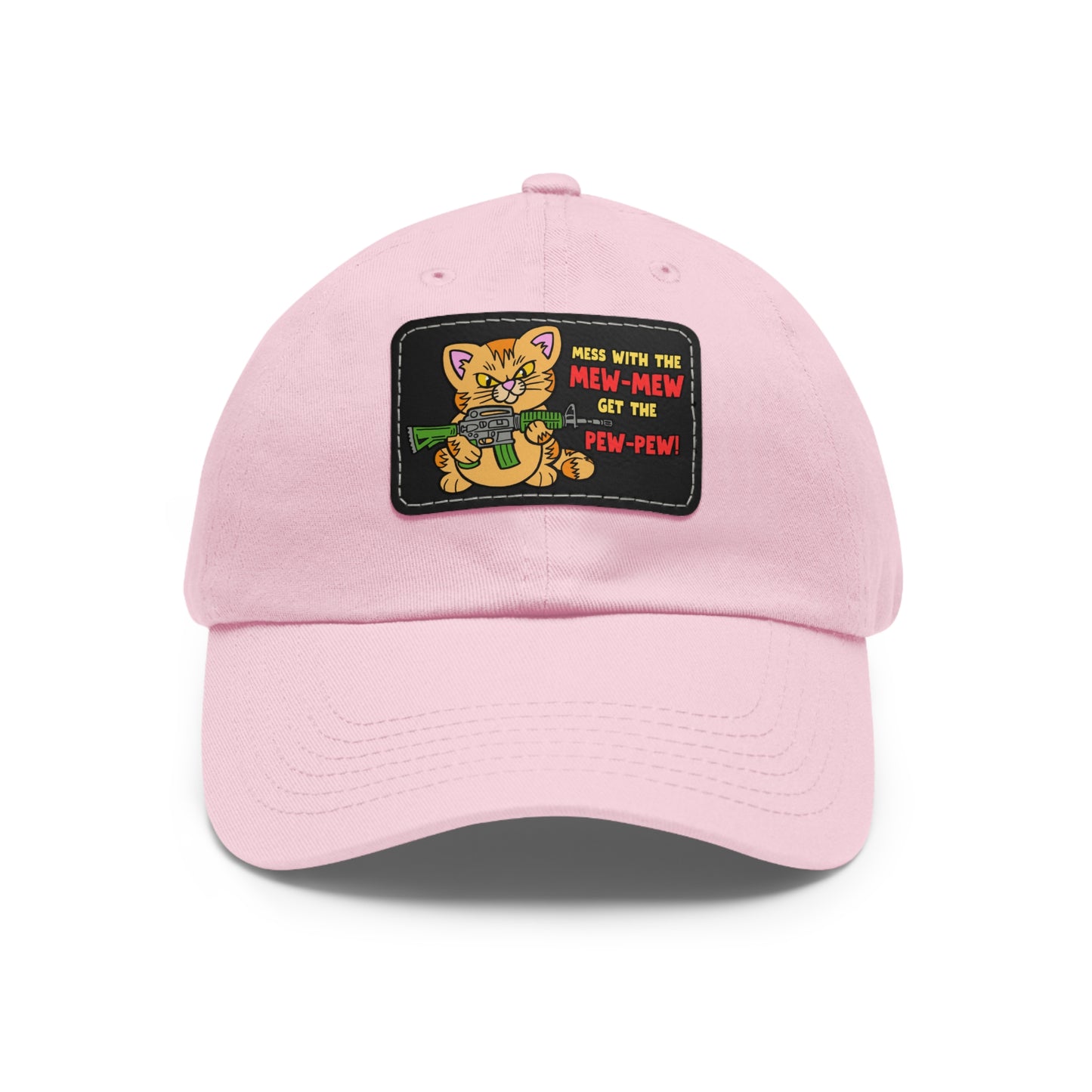 Mew-Mew/Pew-Pew! Dad Hat with Leather Patch (Rectangle)