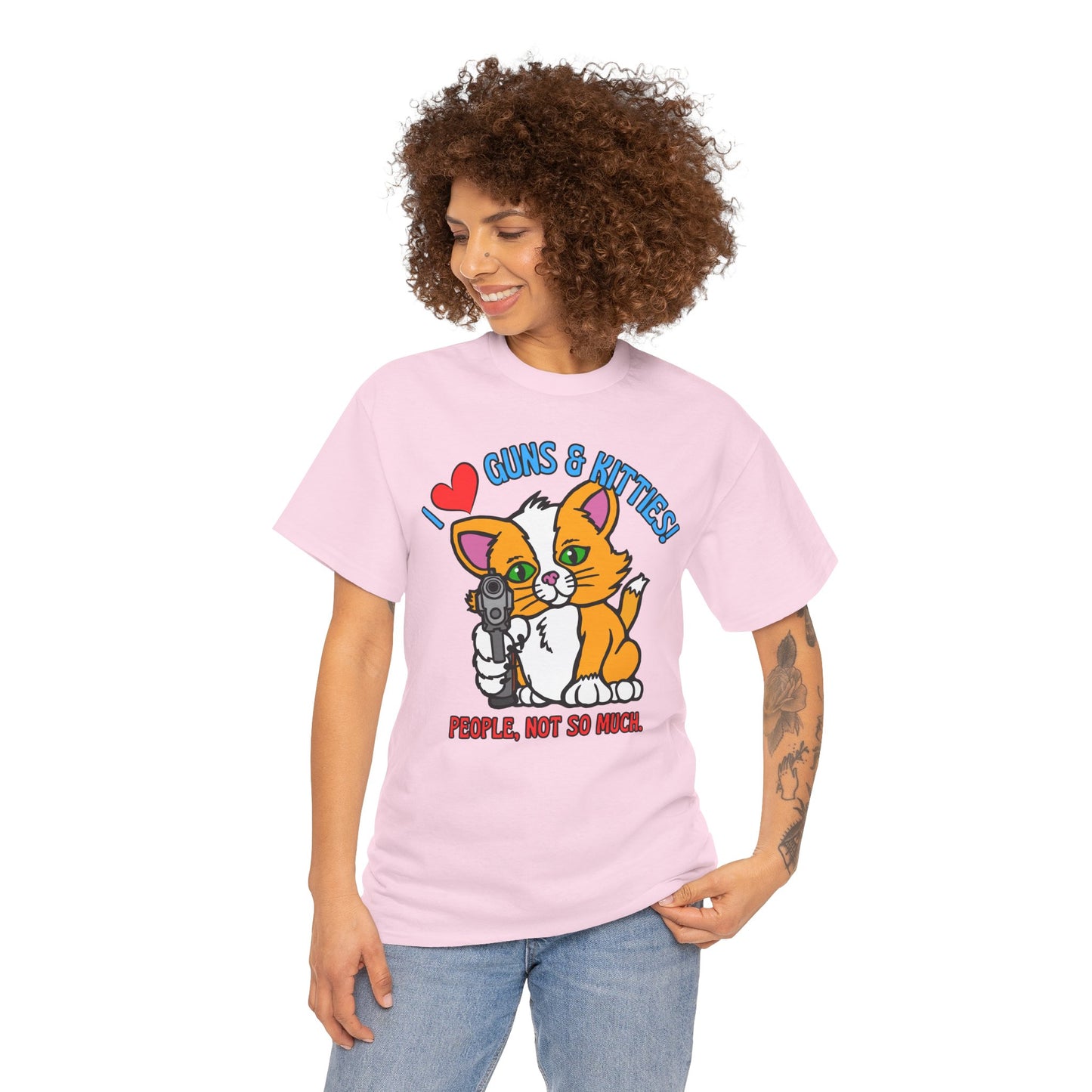 Guns & Kitties! Unisex Heavy Cotton Tee