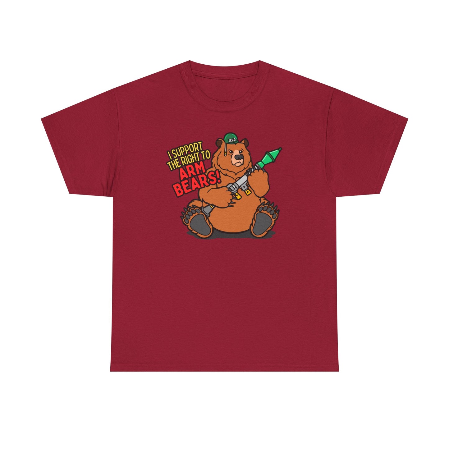 Funny Bear Themed - I Support the Right to Arm Bears!  Unisex Heavy Cotton Tee