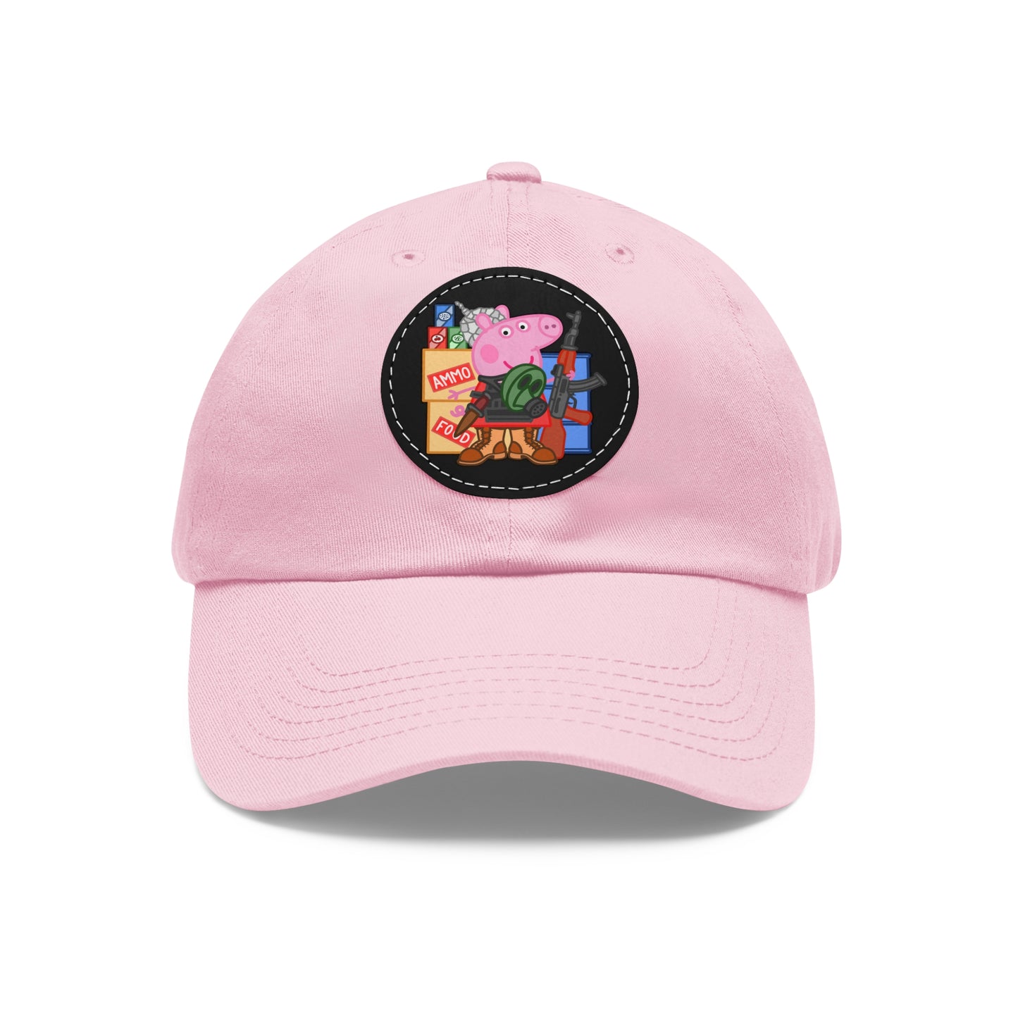 Preppa' Pig! Dad Hat with Leather Patch (Round)
