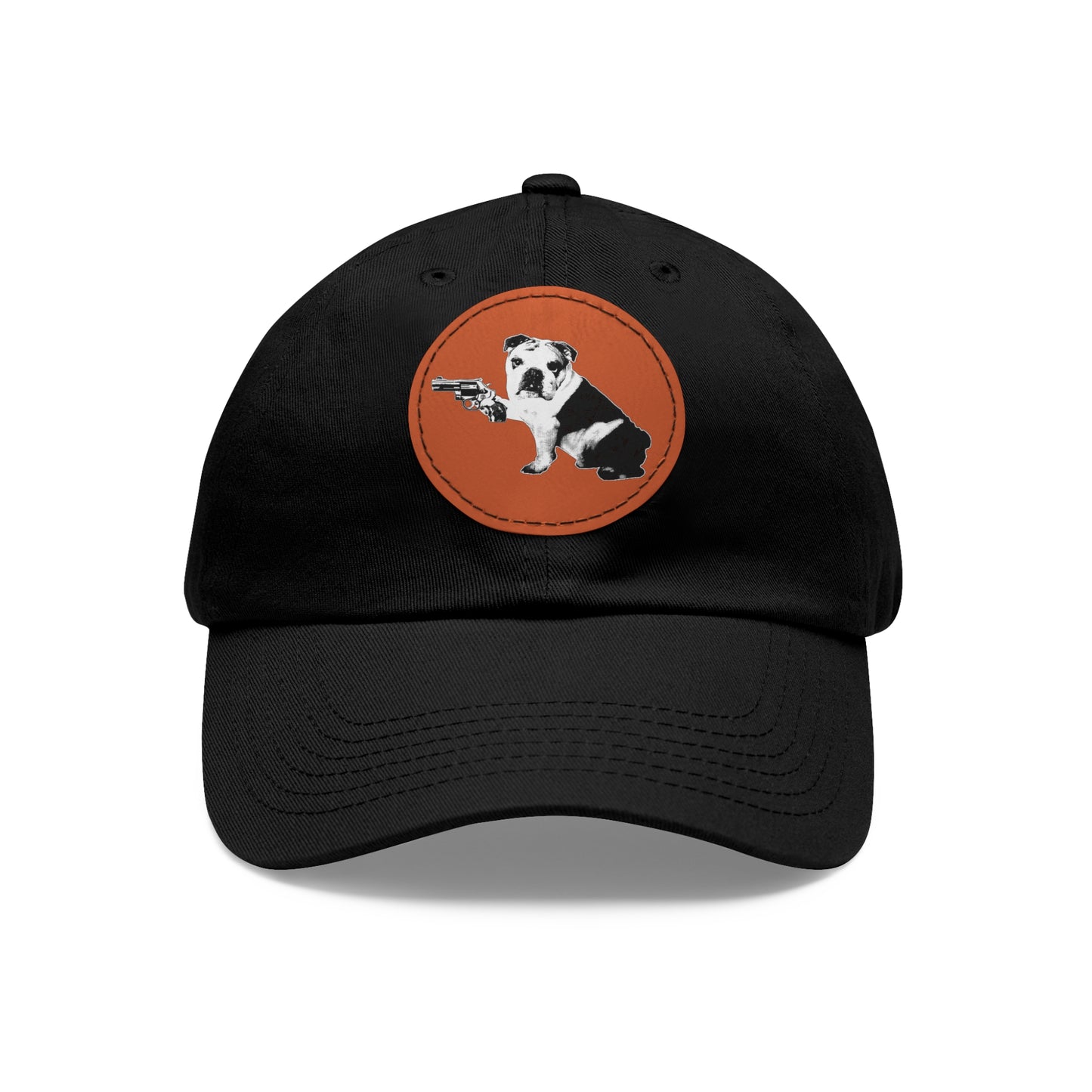 Mavis (Bullpup) Dad Hat with Leather Patch (Round)