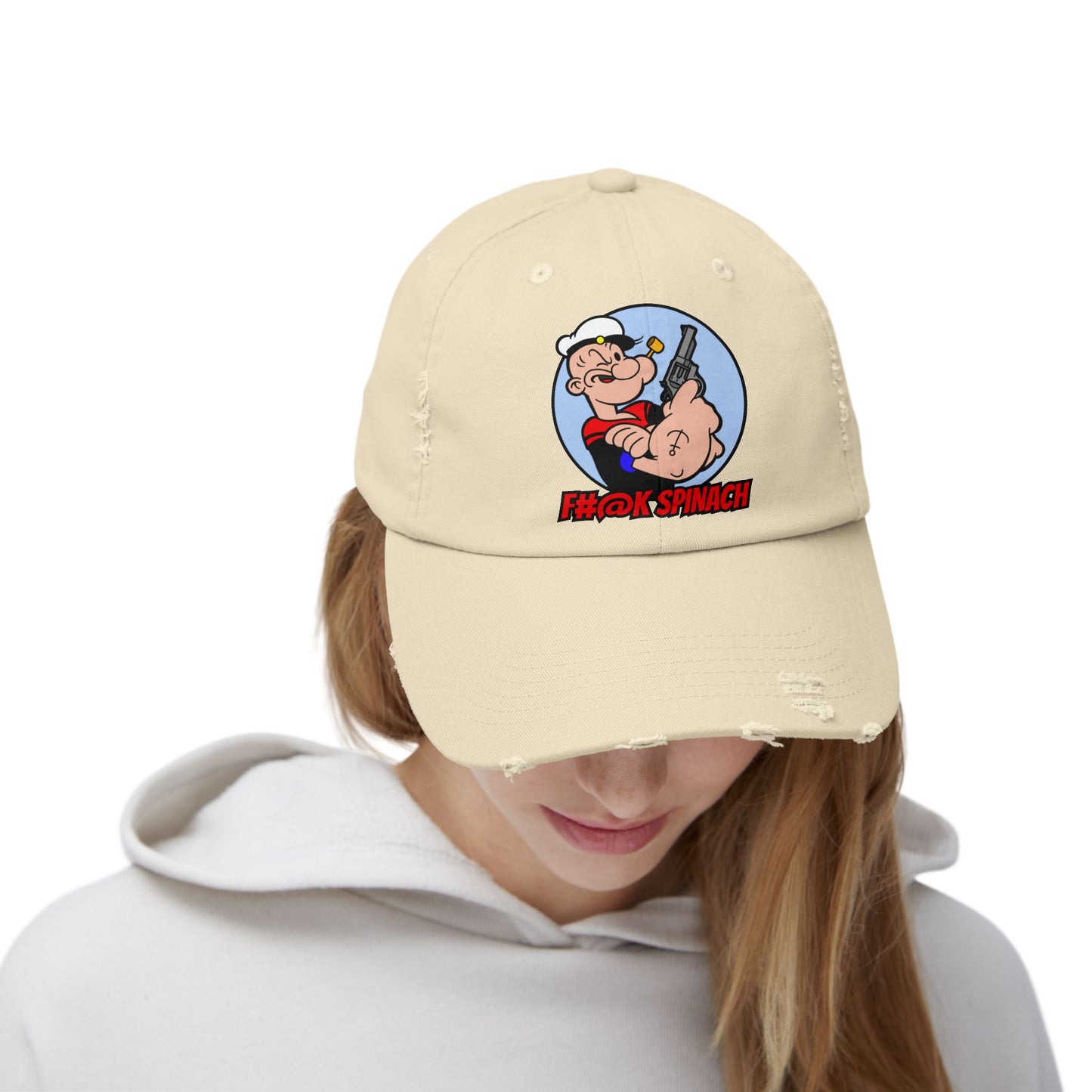 F#@k Spinach! Unisex Distressed Cap