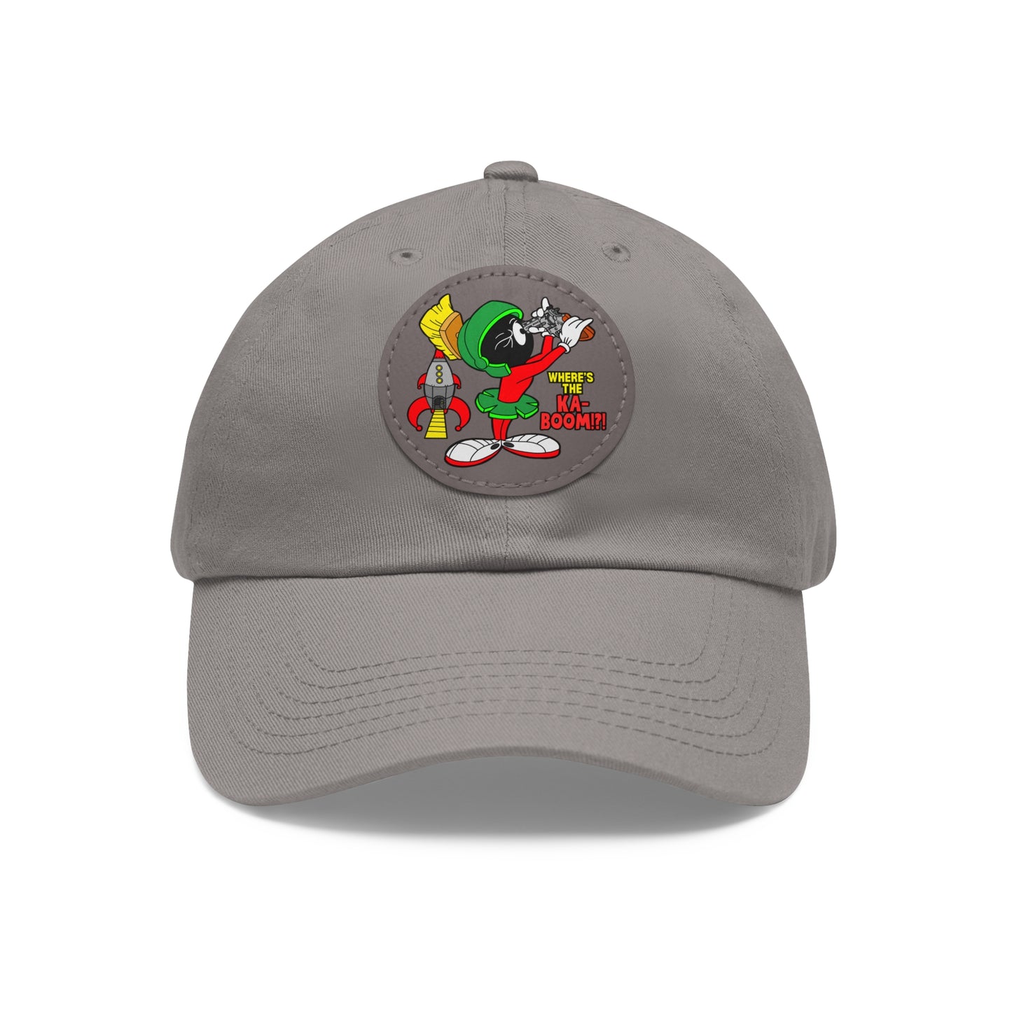 Where's the KA-BOOM!?! Dad Hat with Leather Patch (Round)