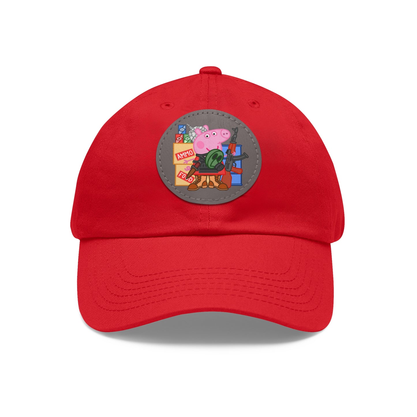 Preppa' Pig! Dad Hat with Leather Patch (Round)