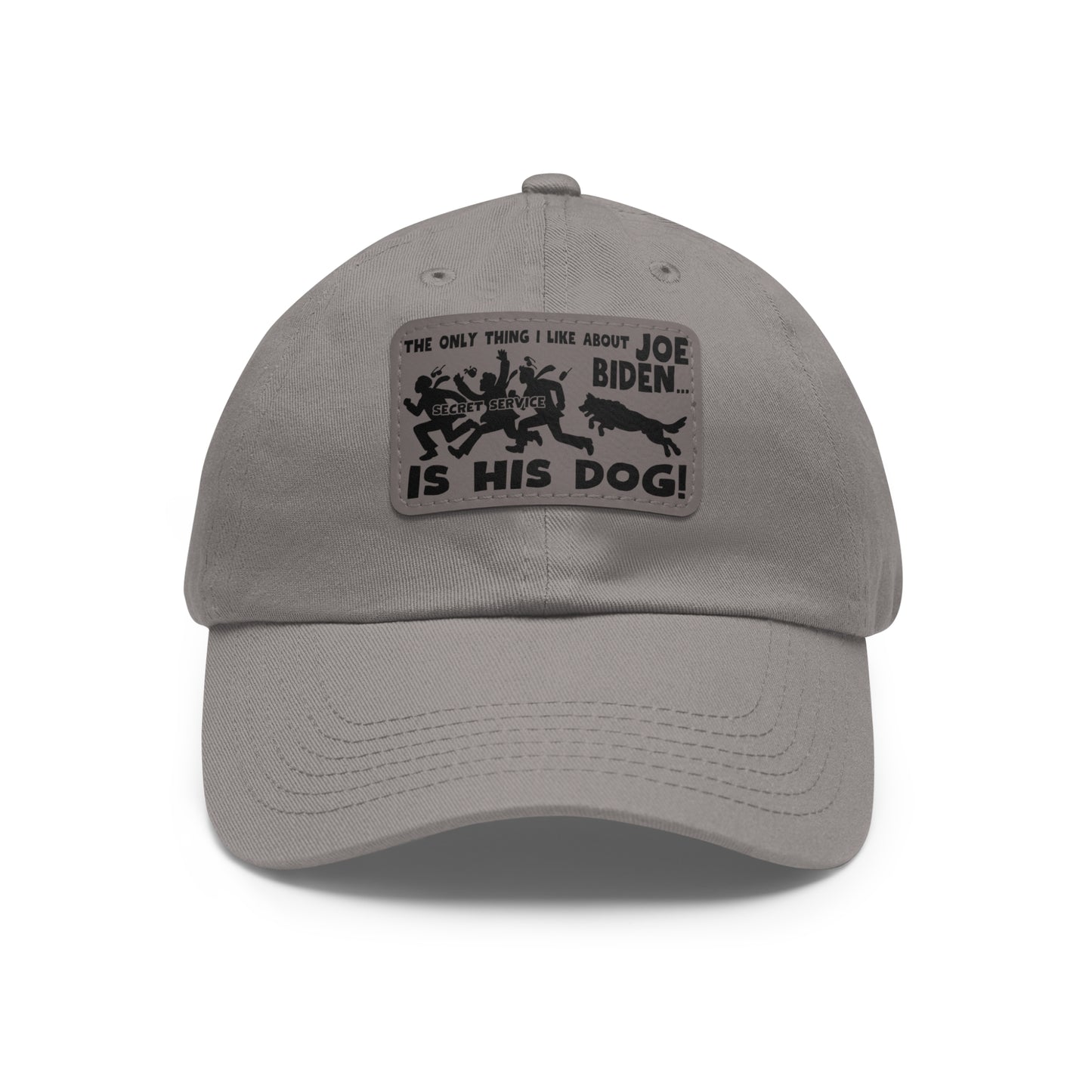 What I Like About Biden! Dad Hat with Leather Patch (Rectangle)