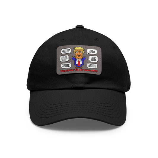 Trump on Guns! Dad Hat with Leather Patch (Rectangle)