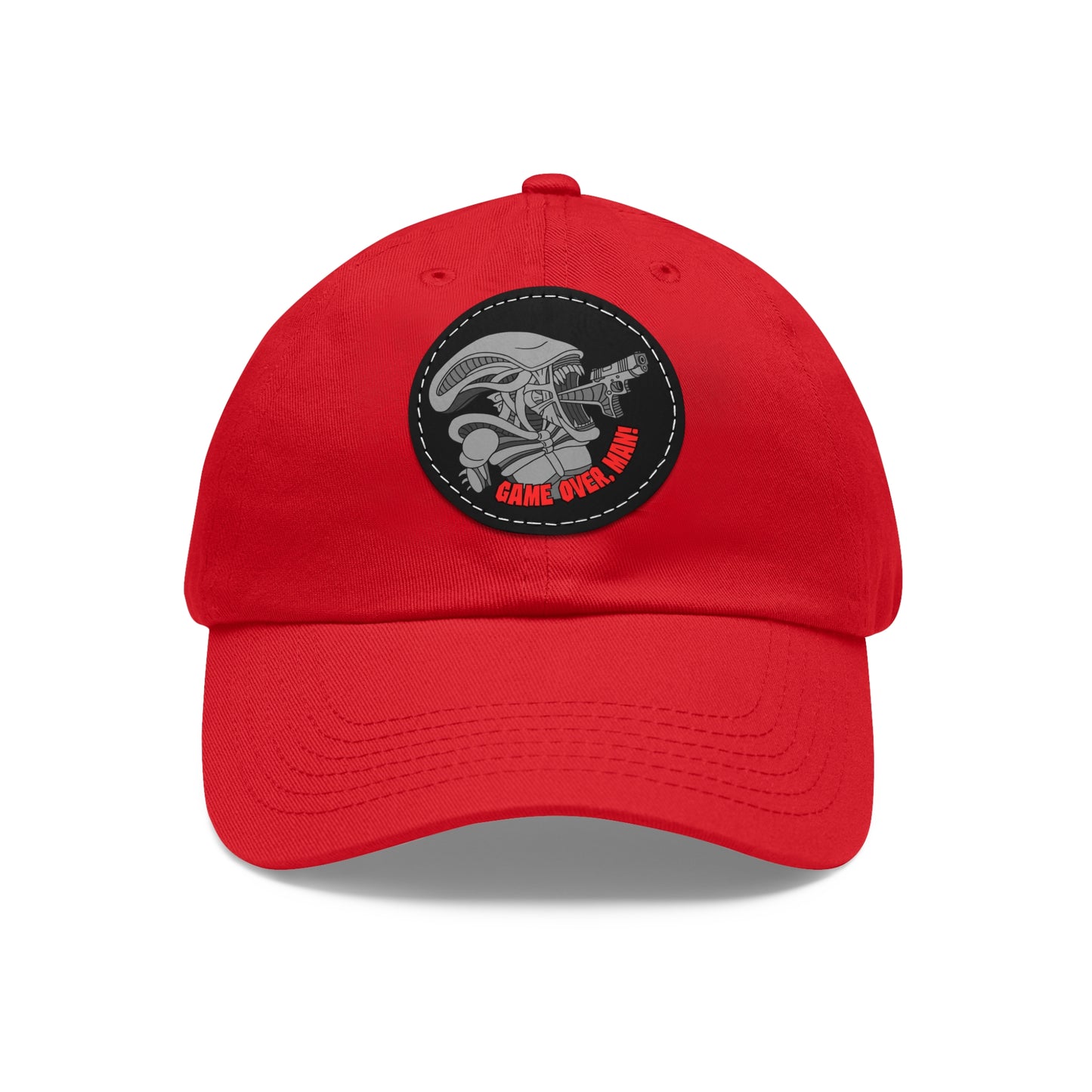 Game Over, Man! Dad Hat with Leather Patch (Round)