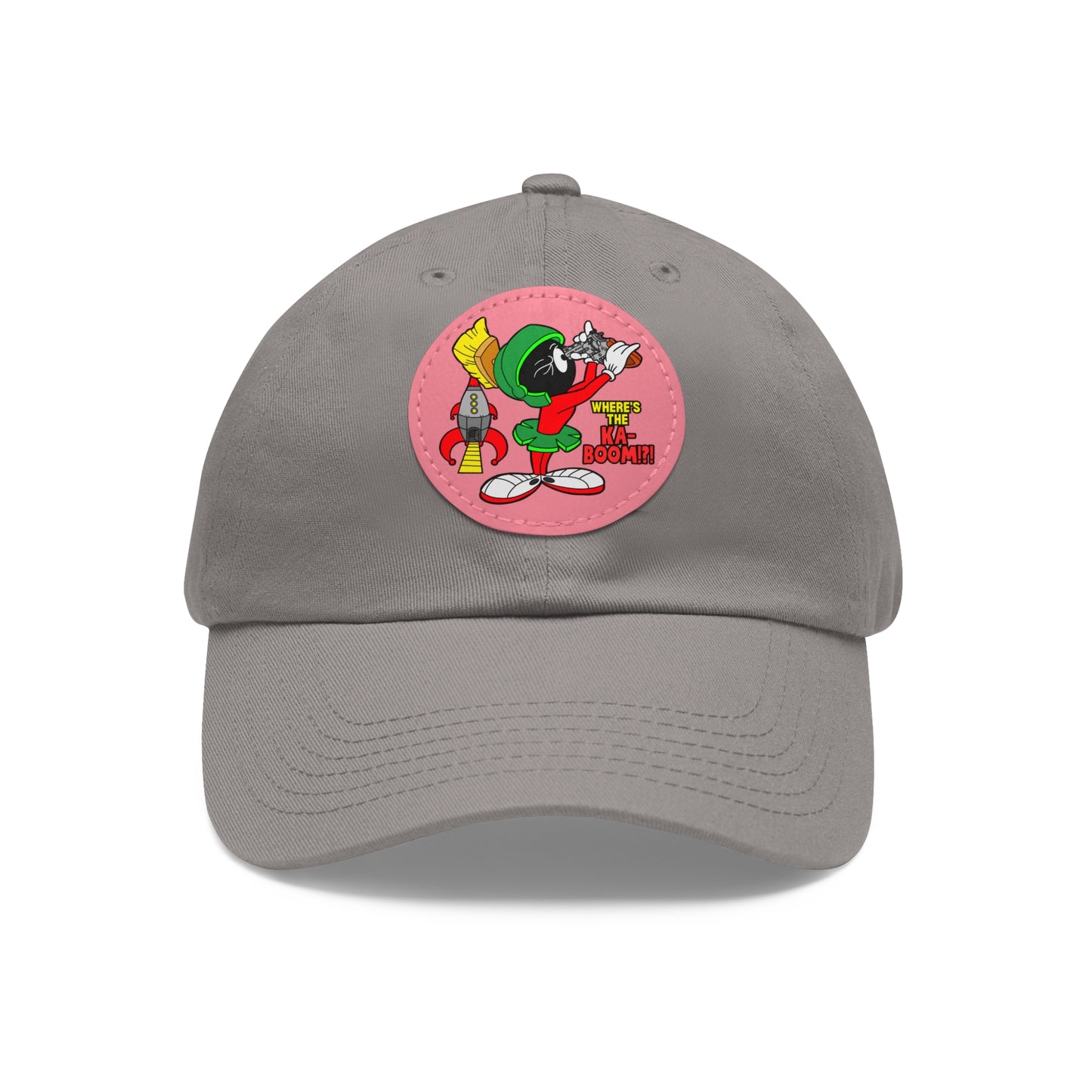Where's the KA-BOOM!?! Dad Hat with Leather Patch (Round)