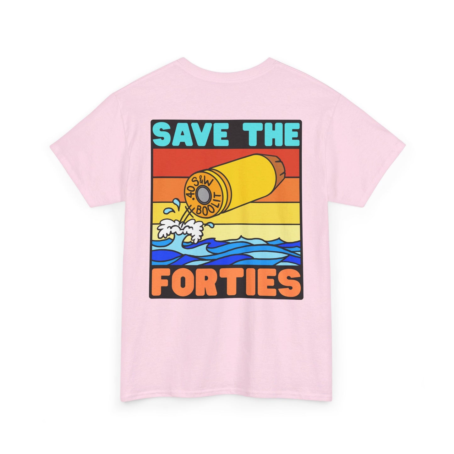 Save the Forties! (Backside Print) Unisex Heavy Cotton Tee
