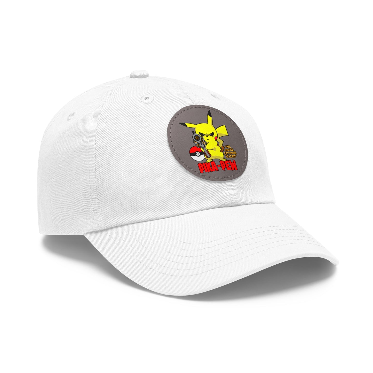 P-Pew Dad Hat with Leather Patch (Round)