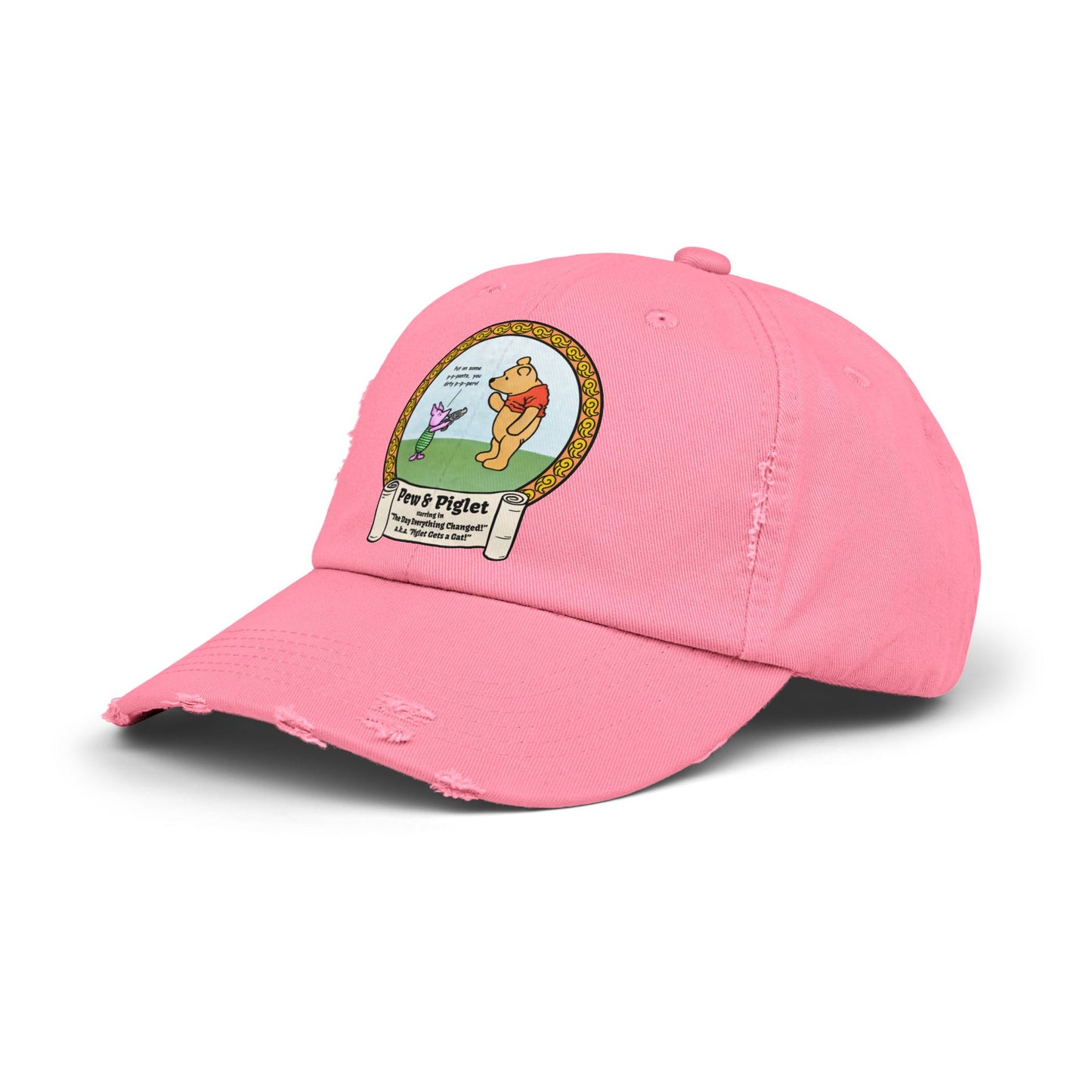 Piglet Gets a Gat! Unisex Distressed Cap