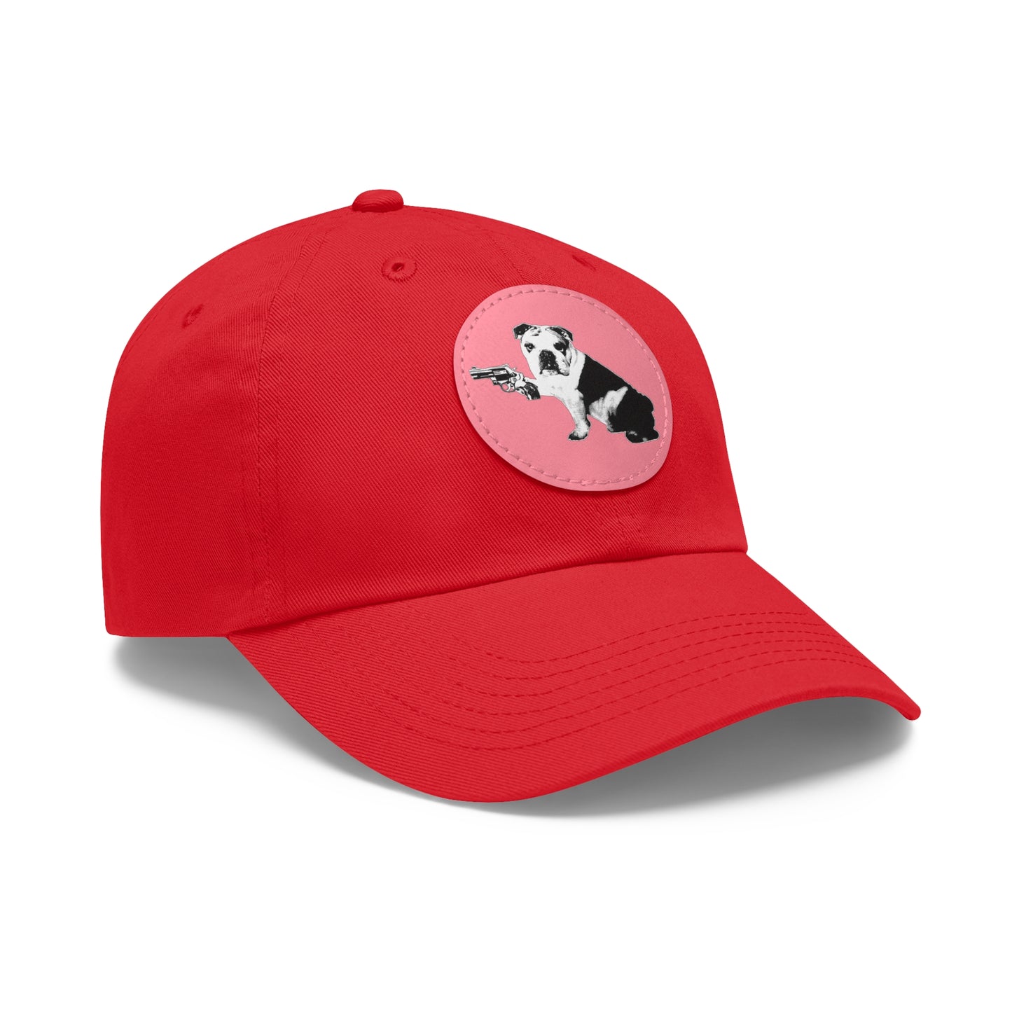 Mavis (Bullpup) Dad Hat with Leather Patch (Round)