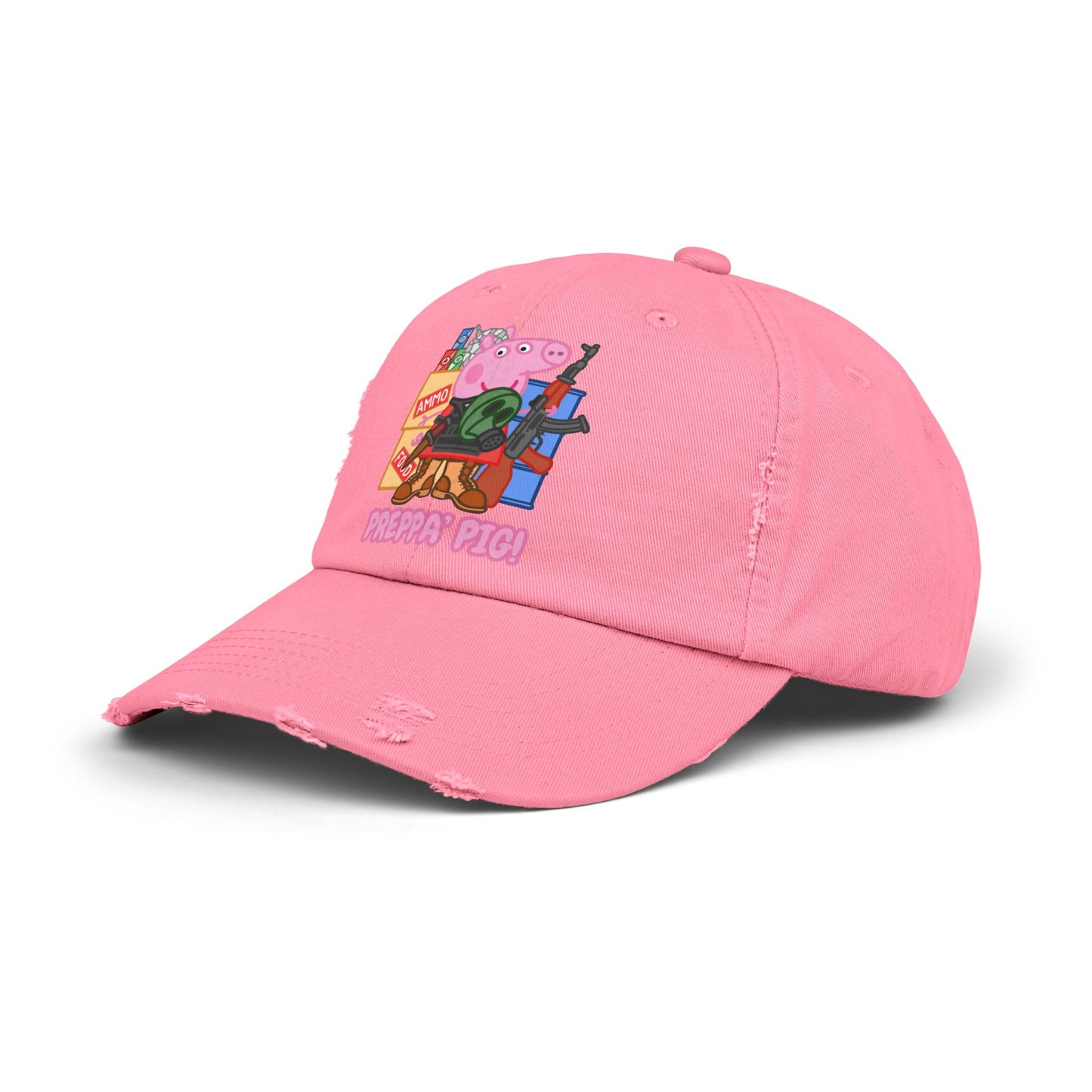 Preppa' Pig! Unisex Distressed Cap