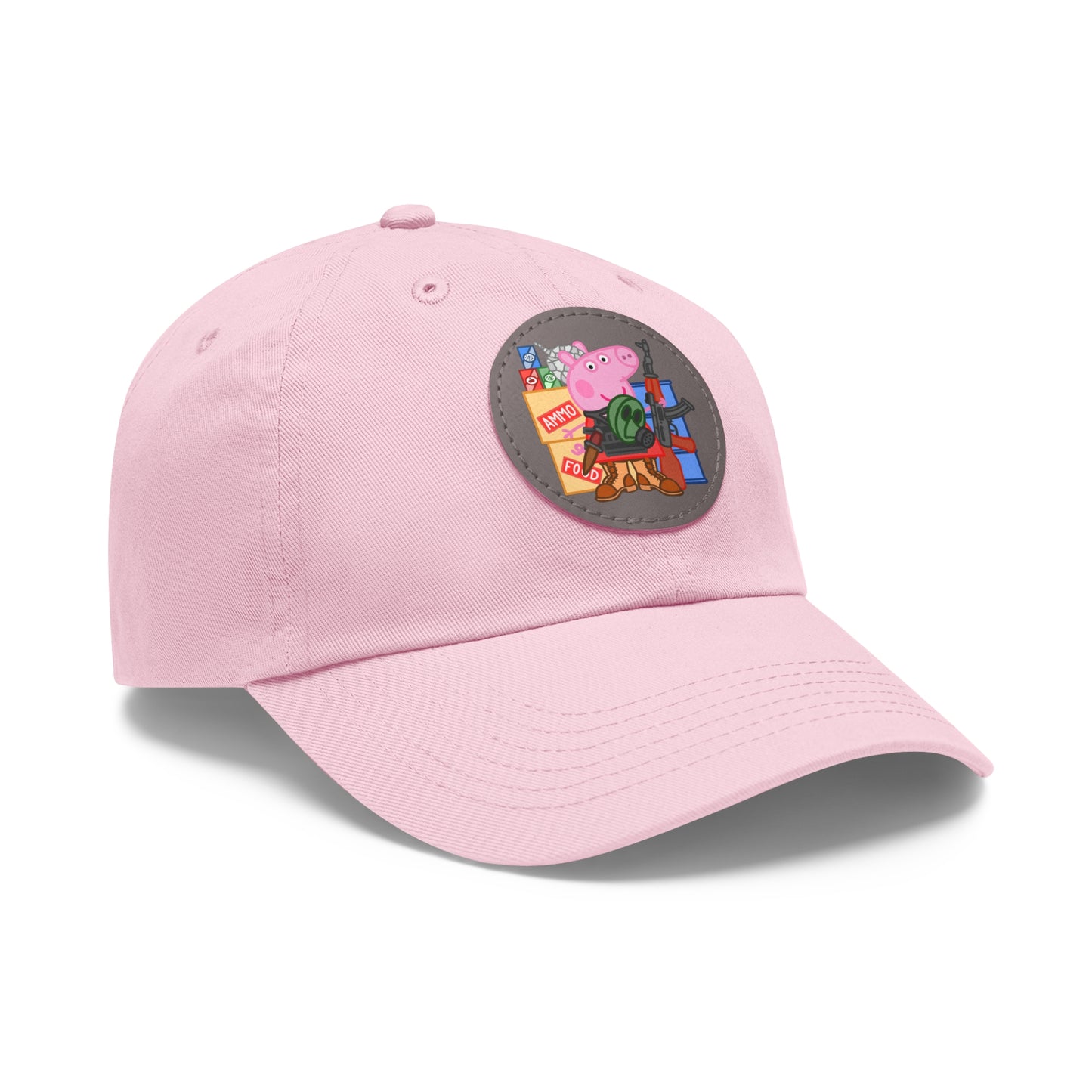Preppa' Pig! Dad Hat with Leather Patch (Round)