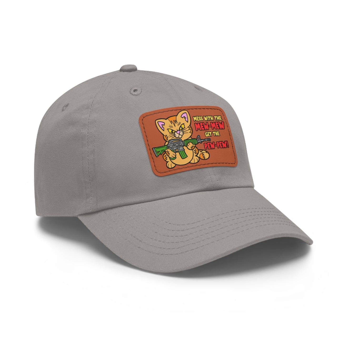 Mew-Mew/Pew-Pew! Dad Hat with Leather Patch (Rectangle)