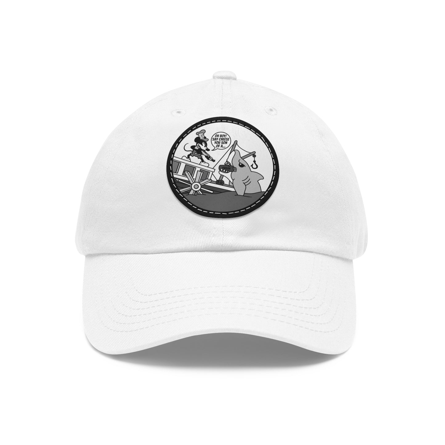 Willie vs. Bruce! Dad Hat with Leather Patch (Round)