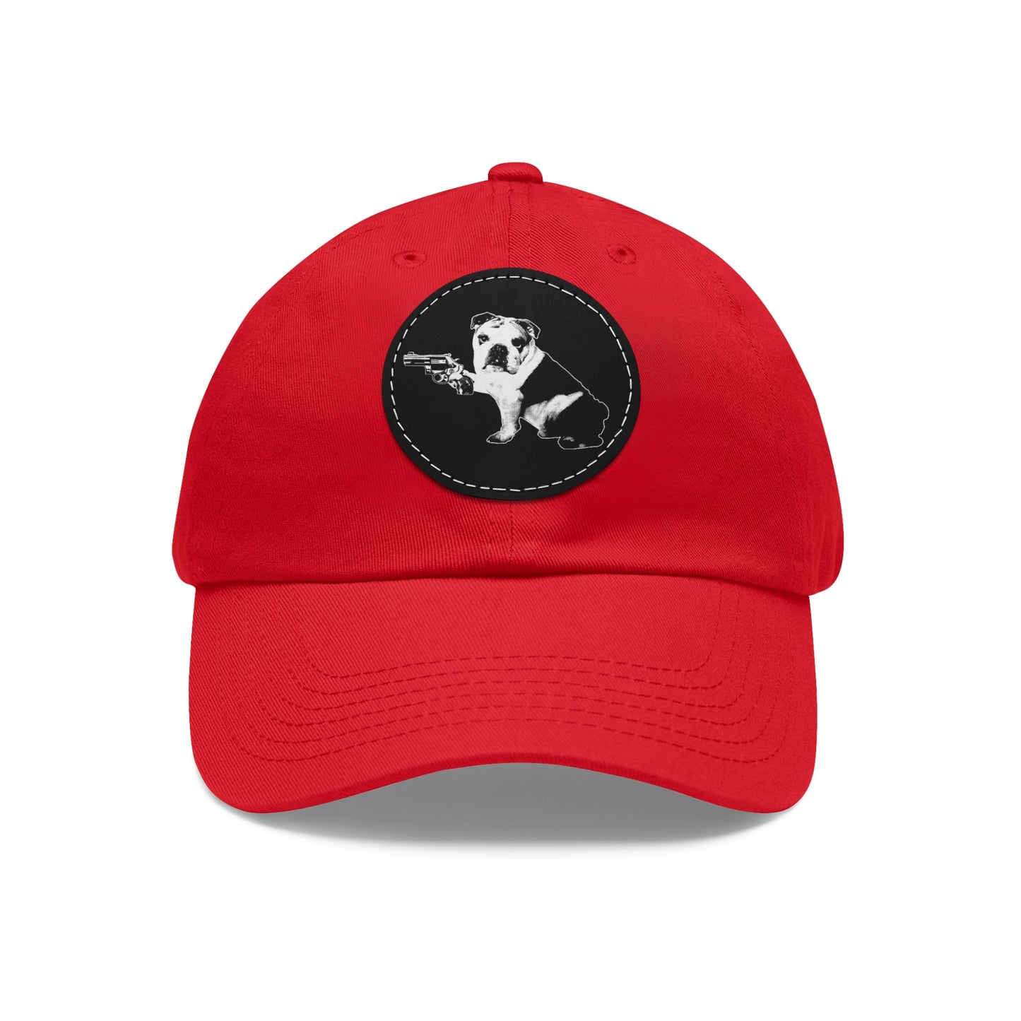 Mavis (Bullpup) Dad Hat with Leather Patch (Round)