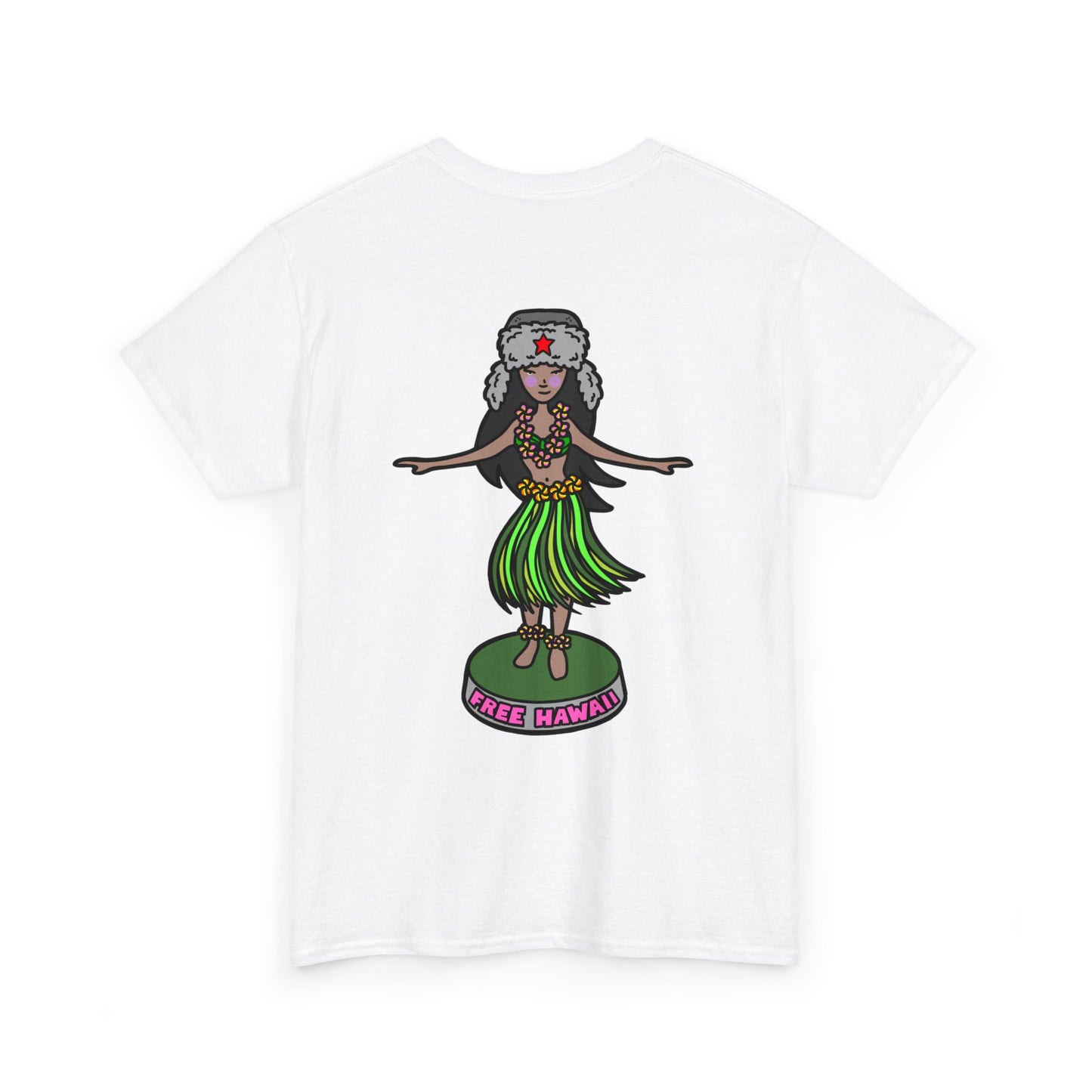 Free Hawaii! (backside print) Unisex Heavy Cotton Tee