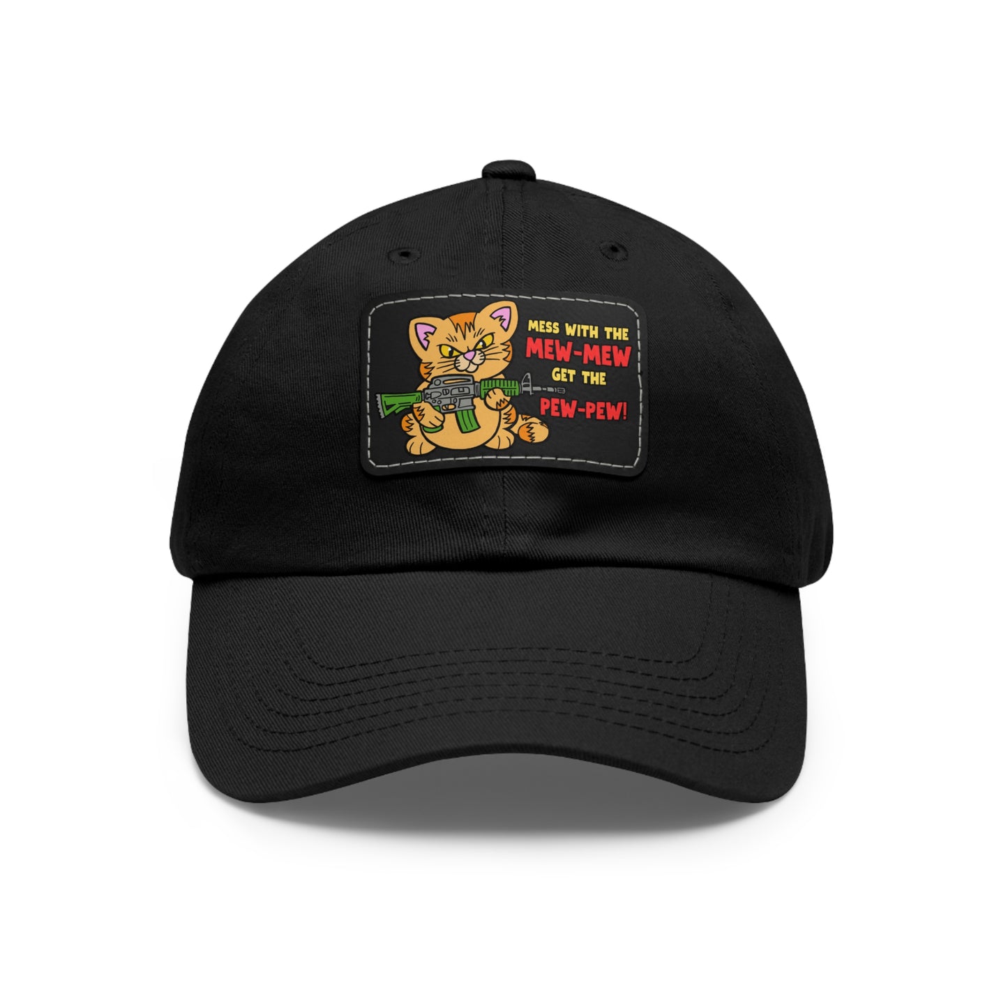 Mew-Mew/Pew-Pew! Dad Hat with Leather Patch (Rectangle)