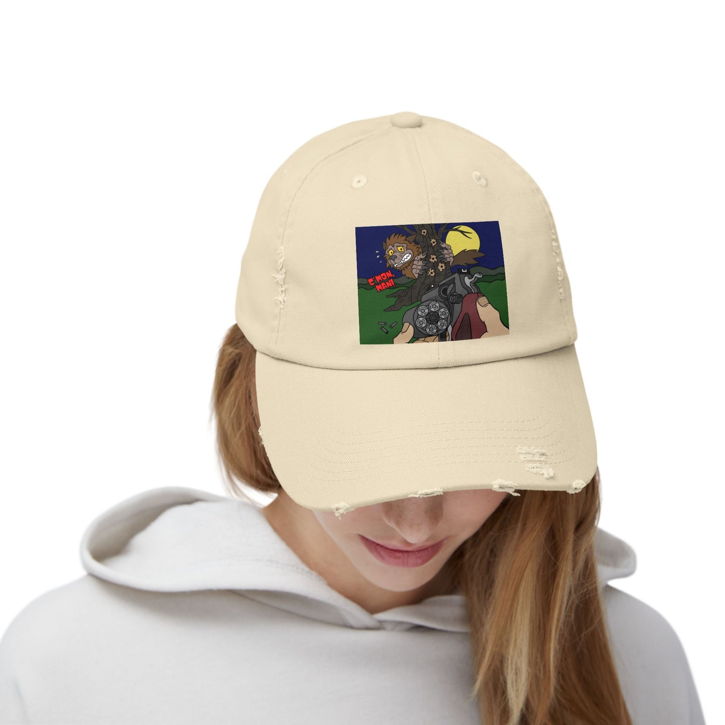 C'mon, Man! Unisex Distressed Cap