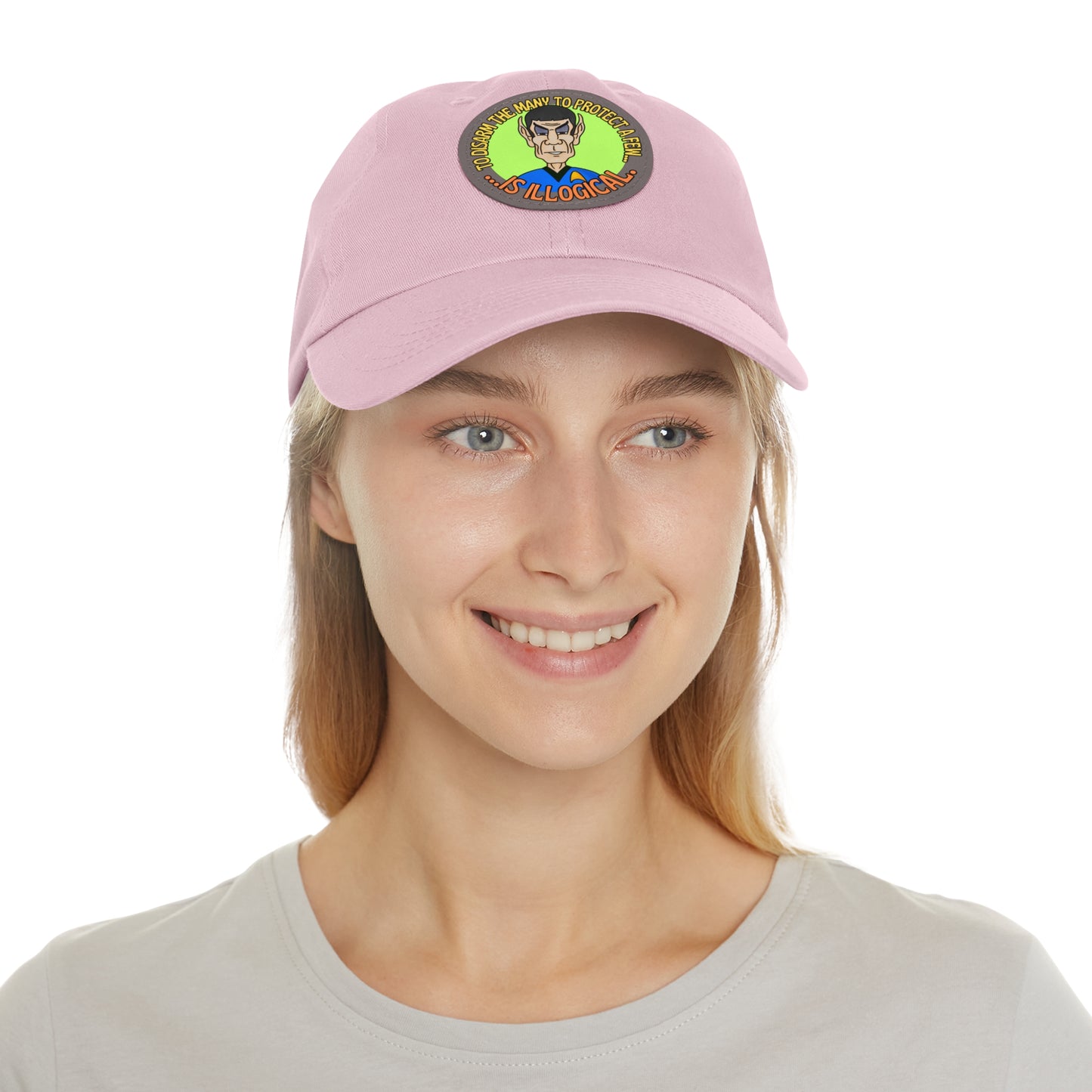 Illogical! Dad Hat with Leather Patch (Round)