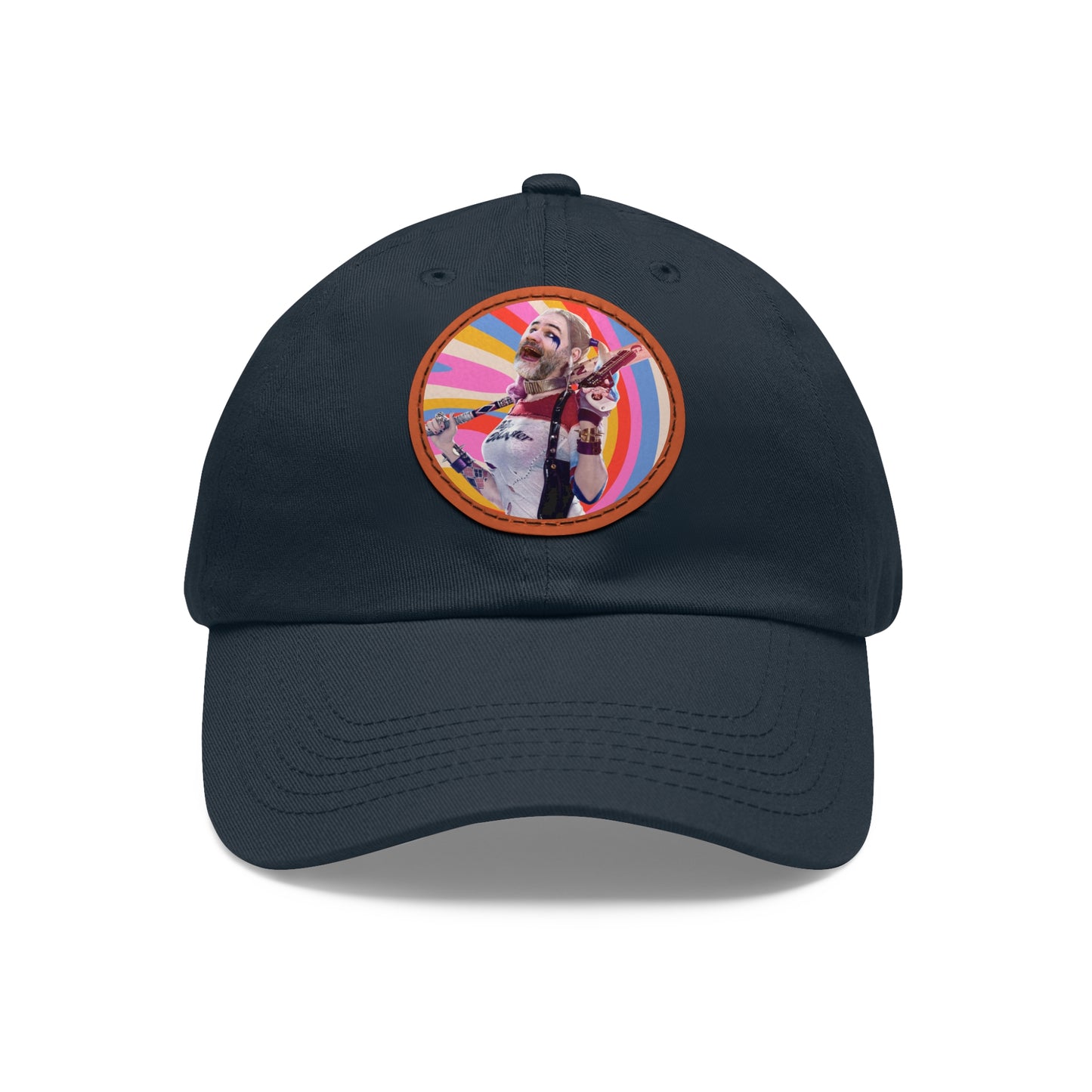 Harley! Dad Hat with Leather Patch (Round)
