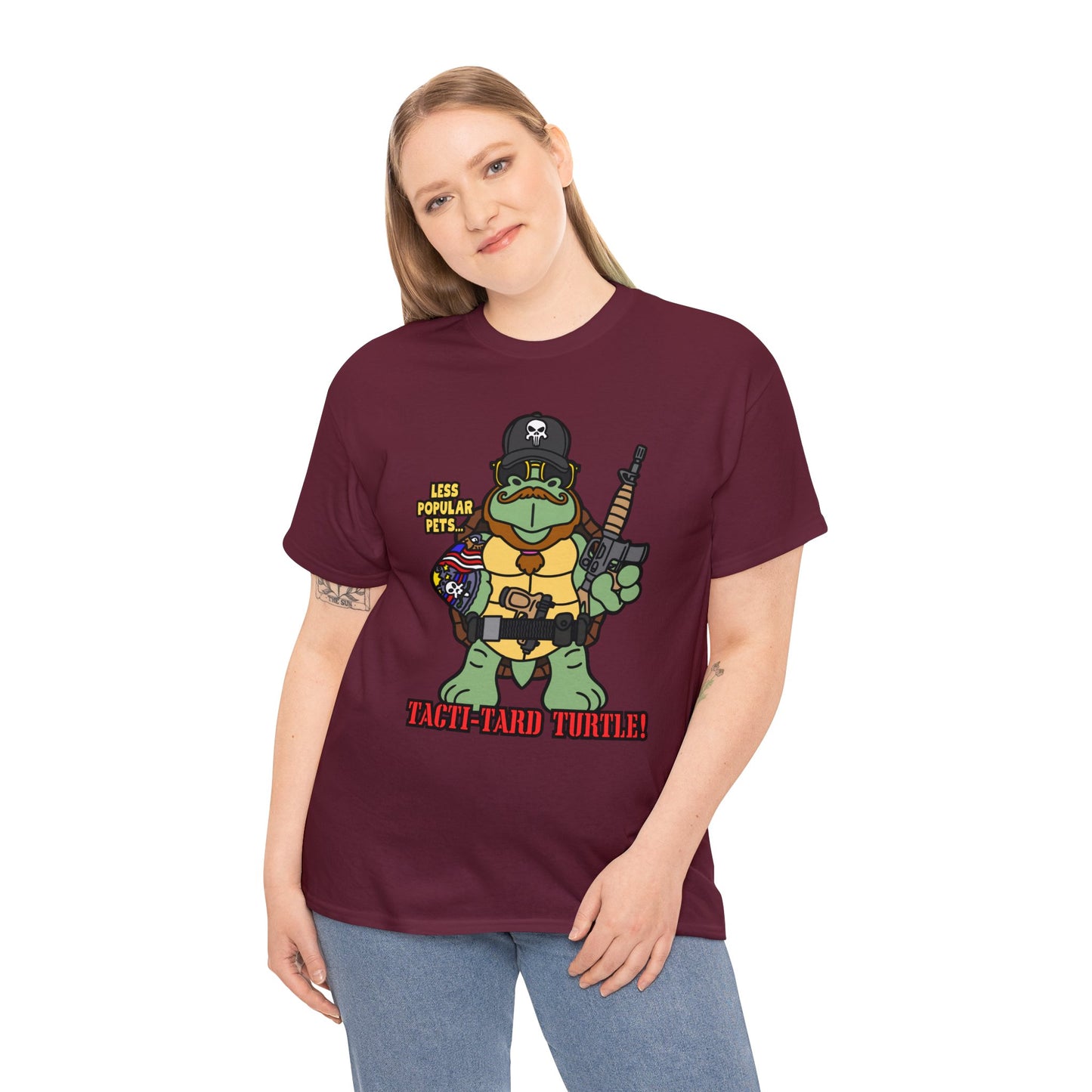 Tacti-Tard Turtle! Unisex Heavy Cotton Tee