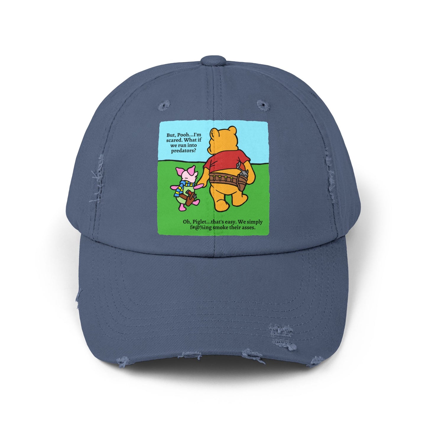 Pew & Piglet! Unisex Distressed Cap