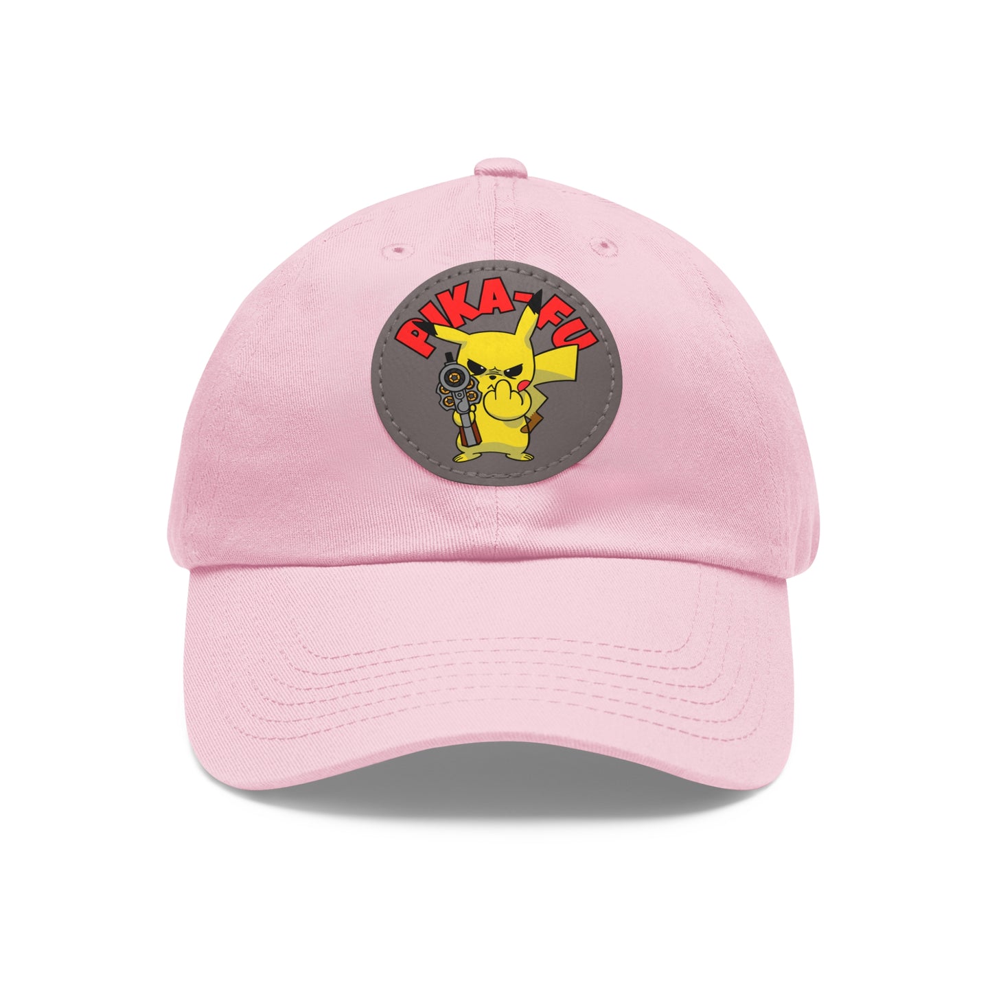 Pika-FU! Dad Hat with Leather Patch (Round)